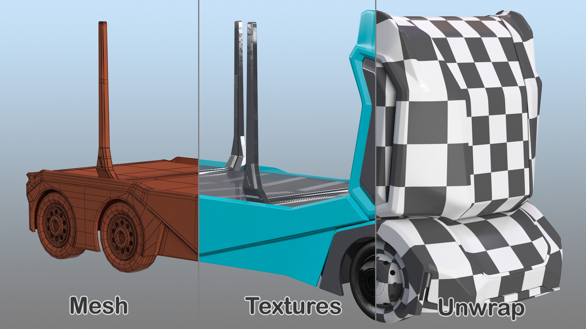 3D Autonomous Electric Logging Truck model