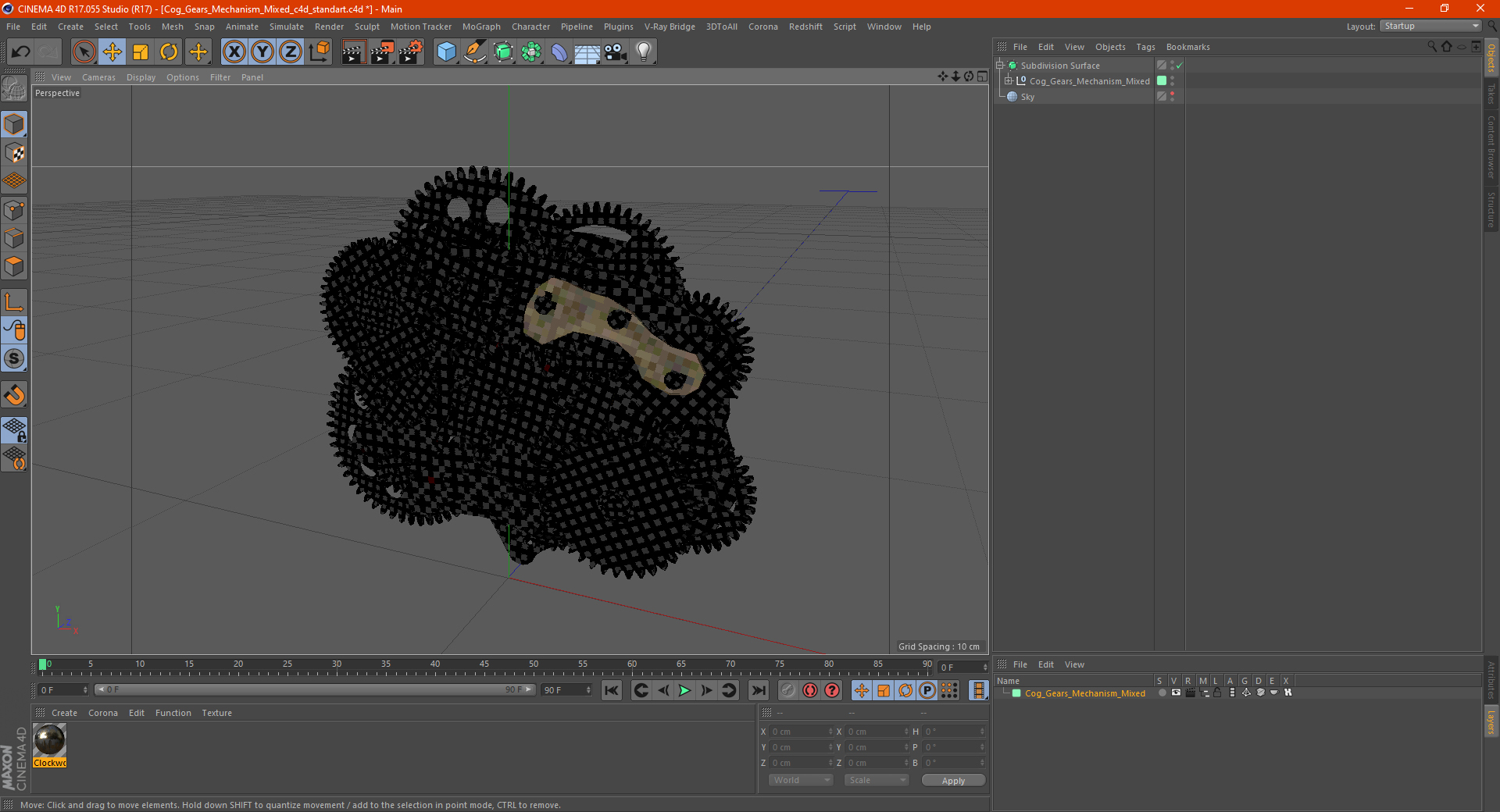 3D model Cog Gears Mechanism Mixed