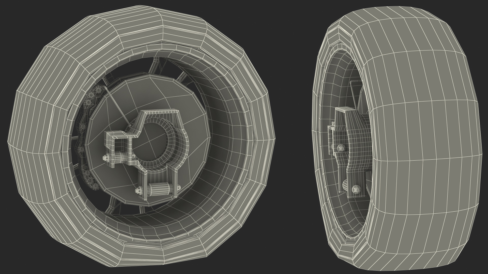 3D Abandoned Car Flat Tire model