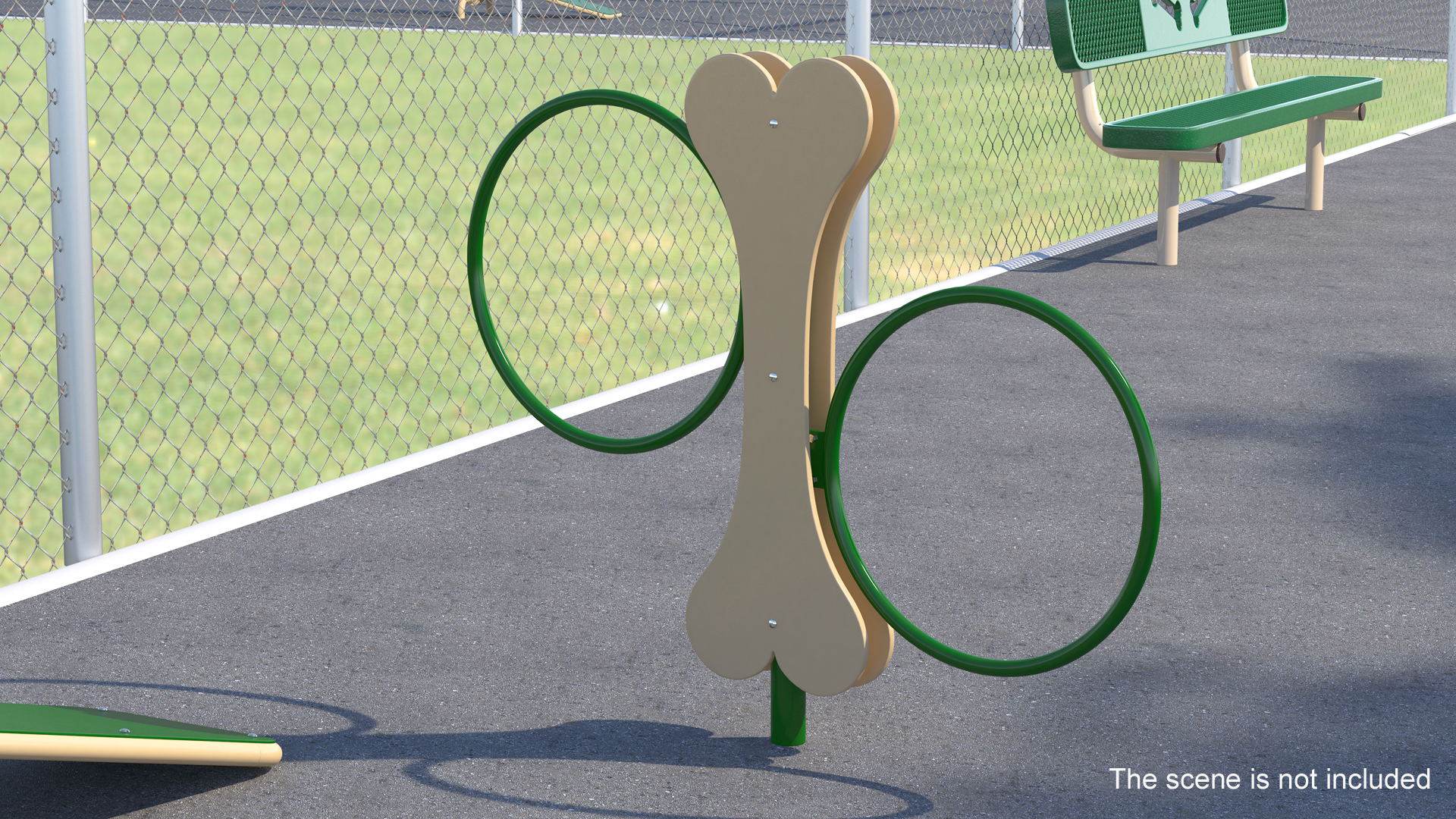 Dog Park Hoop Jump Green 3D model