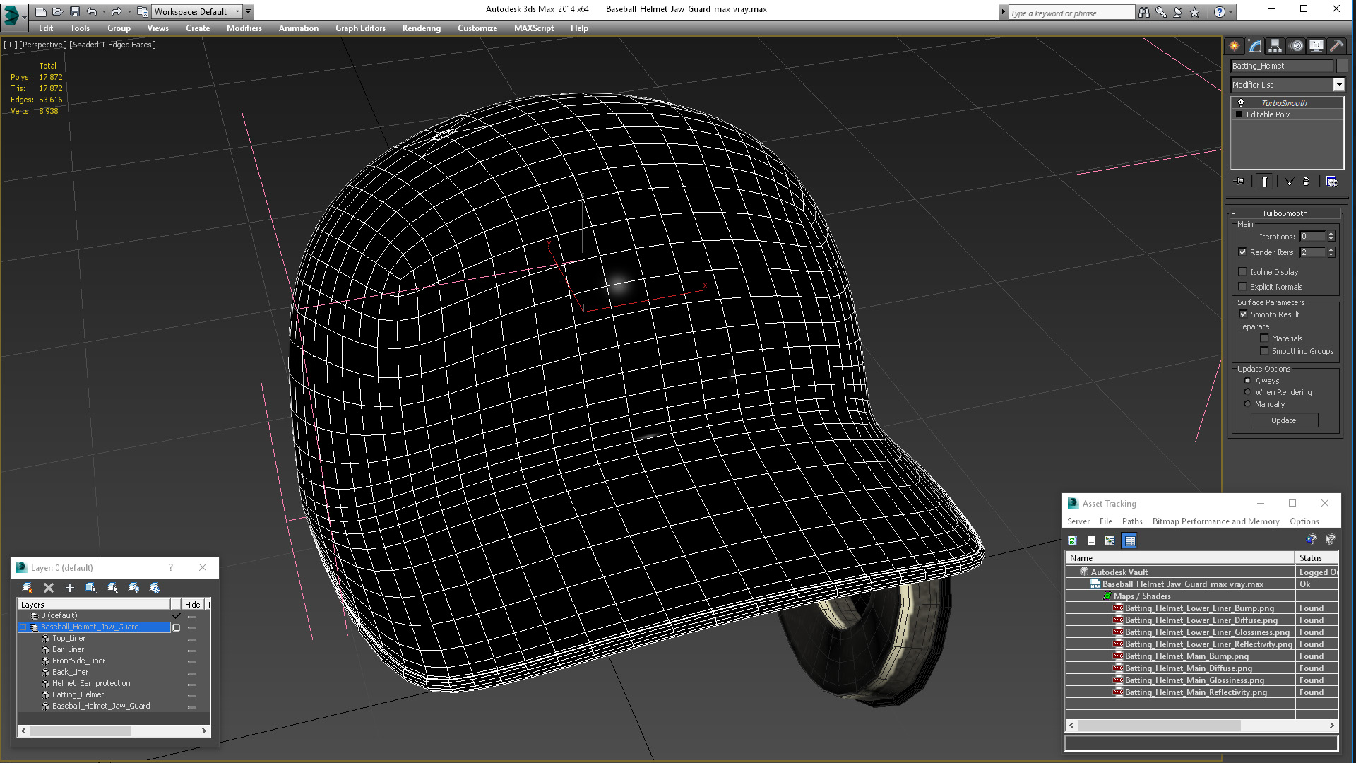 3D model Baseball Helmet Jaw Guard