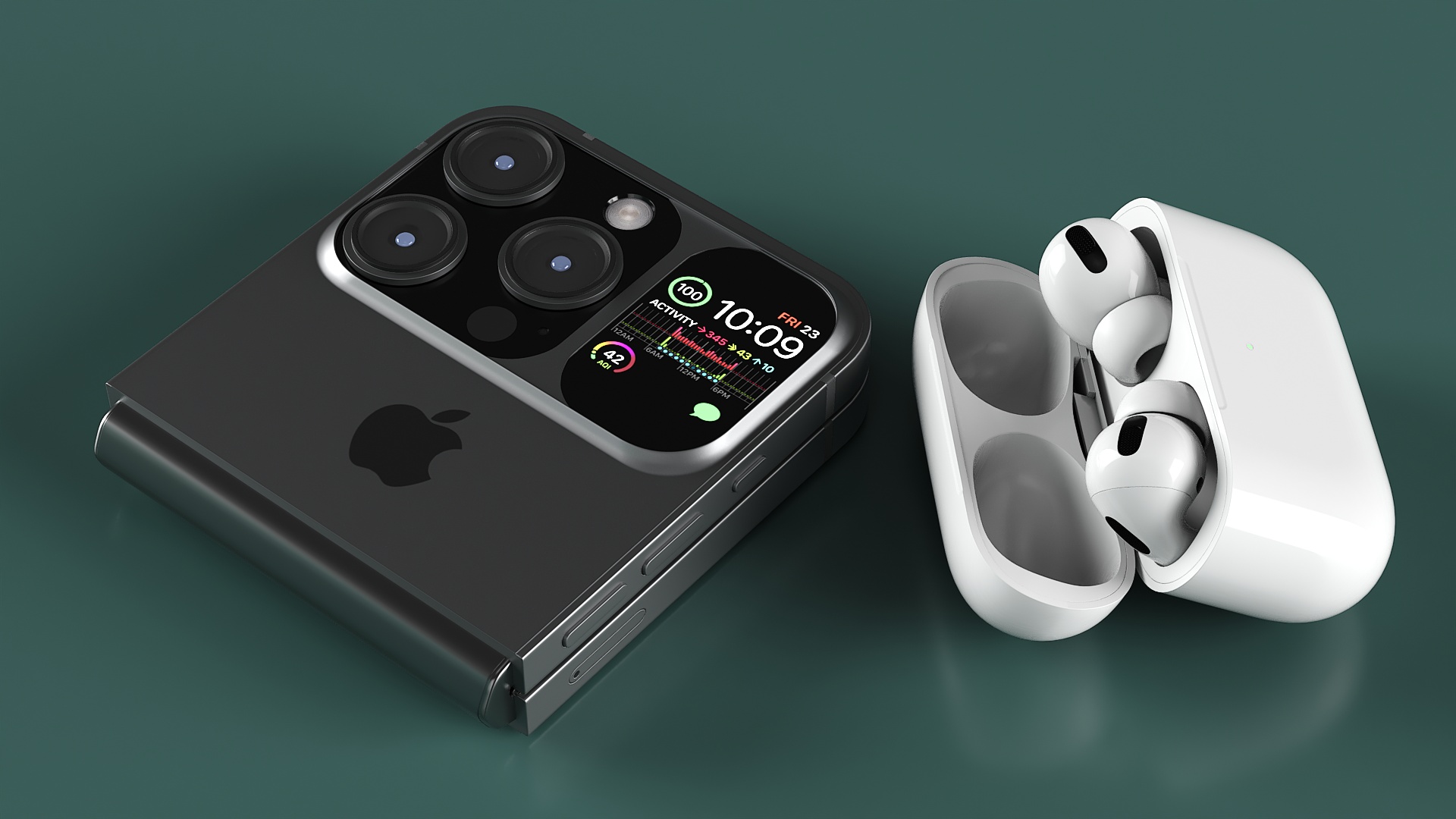 3D model Apple iPhone Flip with AirPods