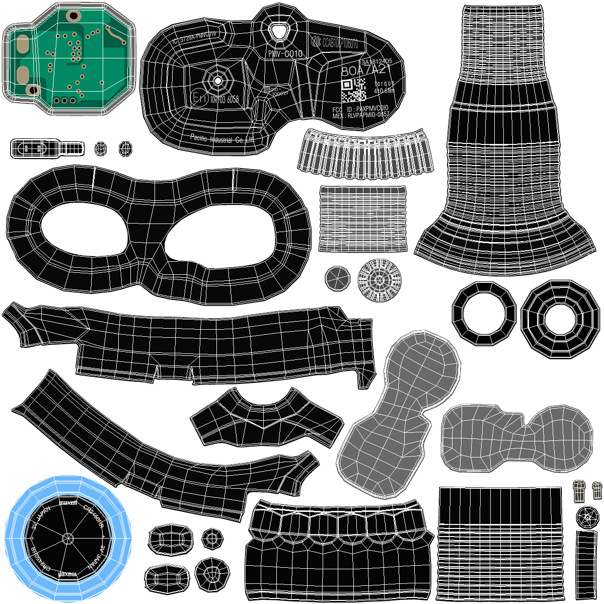 VESEN TPMS Sensor PMV-C010 Disassembled 3D model