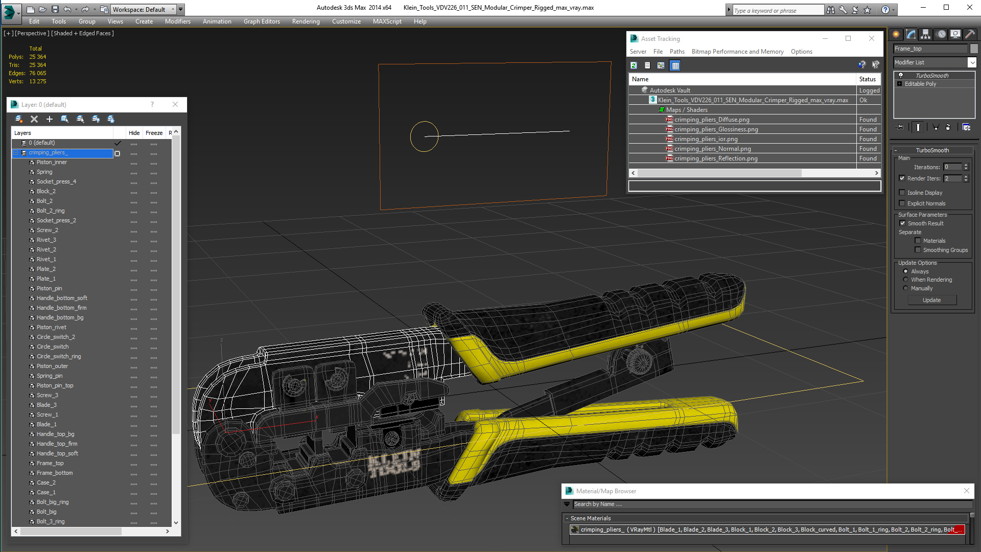 Klein Tools VDV226 011 SEN Modular Crimper Rigged 3D model