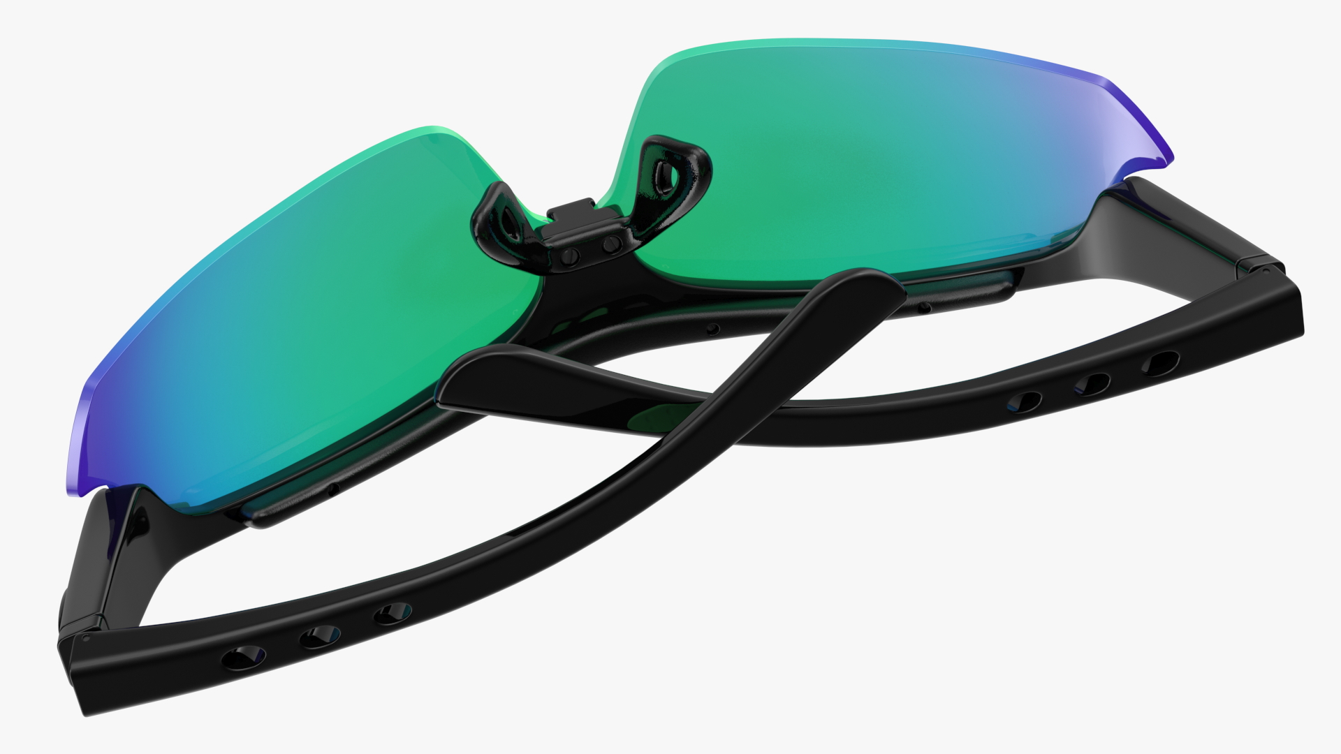 Black Sport Eyeglass Green Glasses 3D model