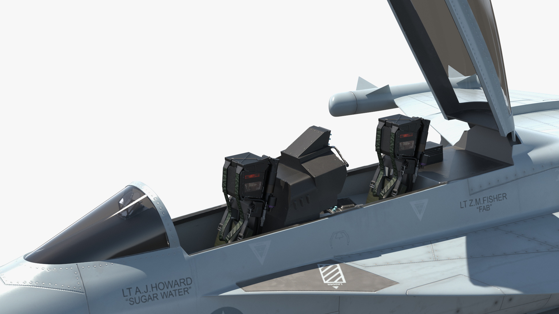 3D Boeing EA 18G Fighter Jet with Pilot in Flight