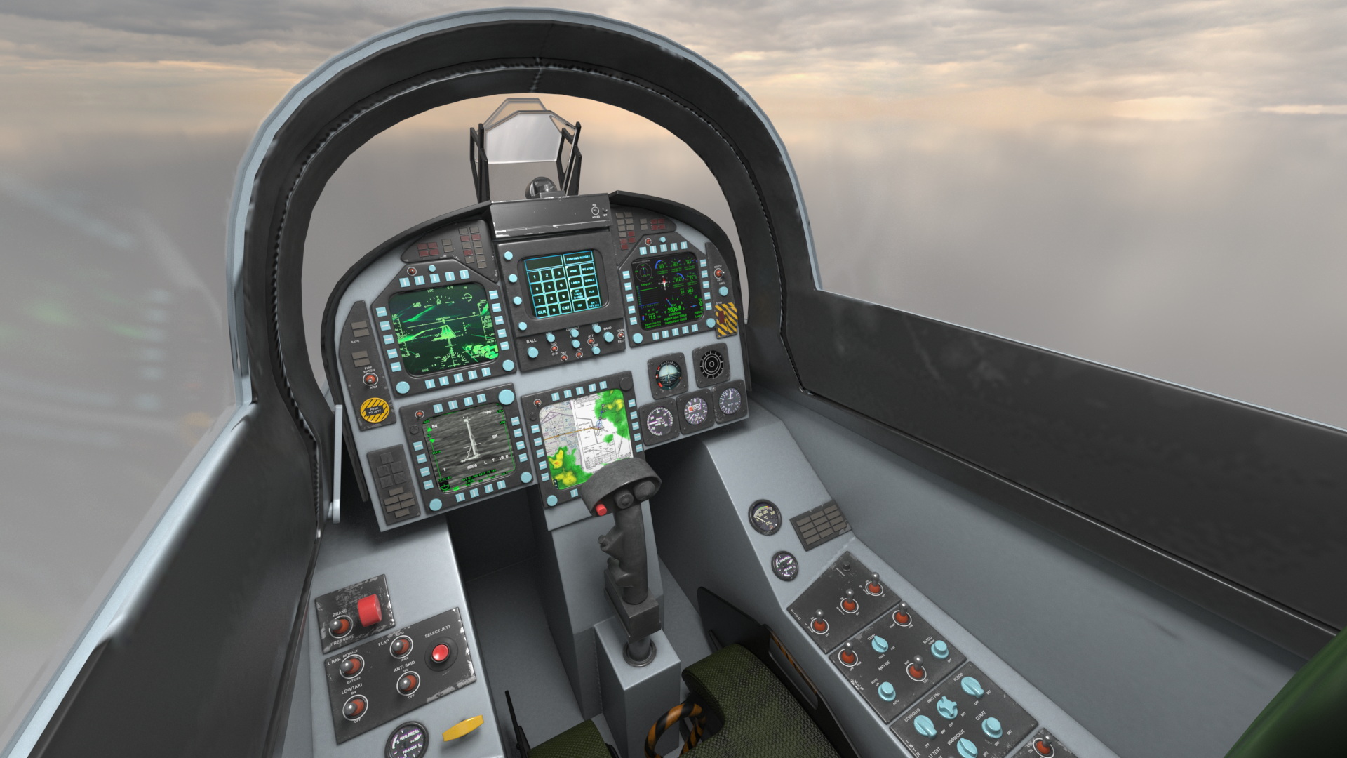 3D Boeing EA 18G Fighter Jet with Pilot in Flight