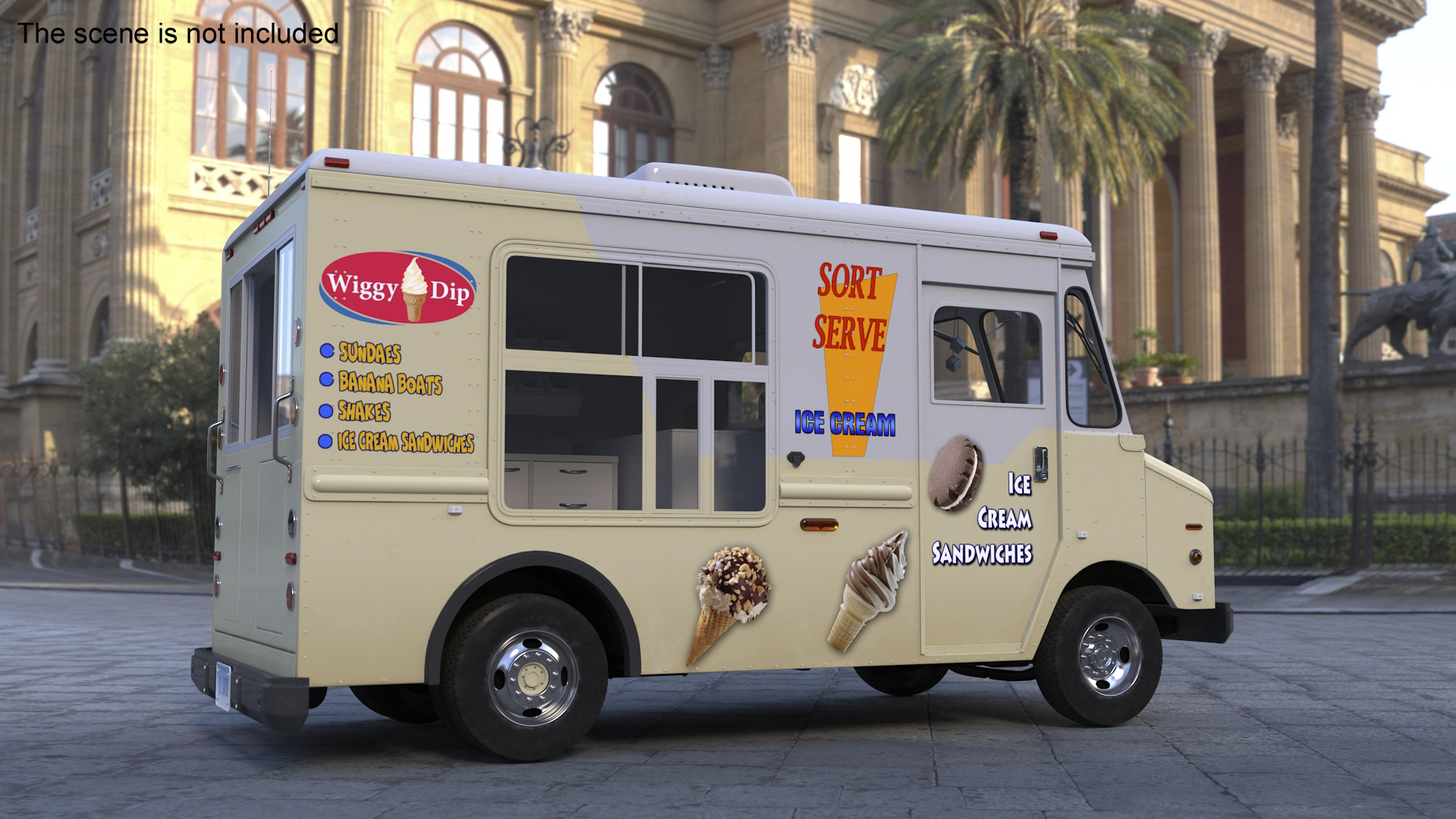 3D Vintage Ice Cream Truck model