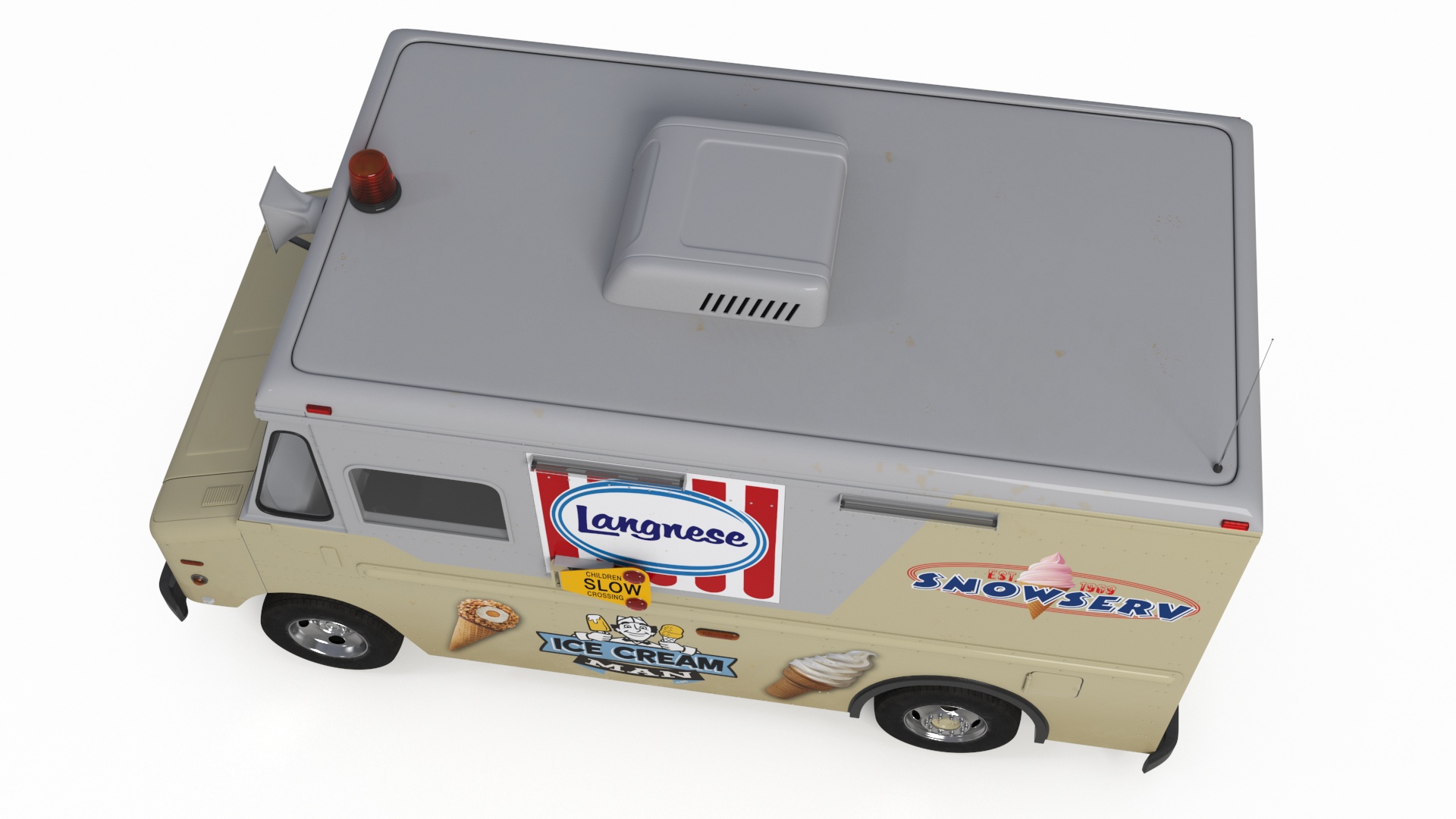 3D Vintage Ice Cream Truck model