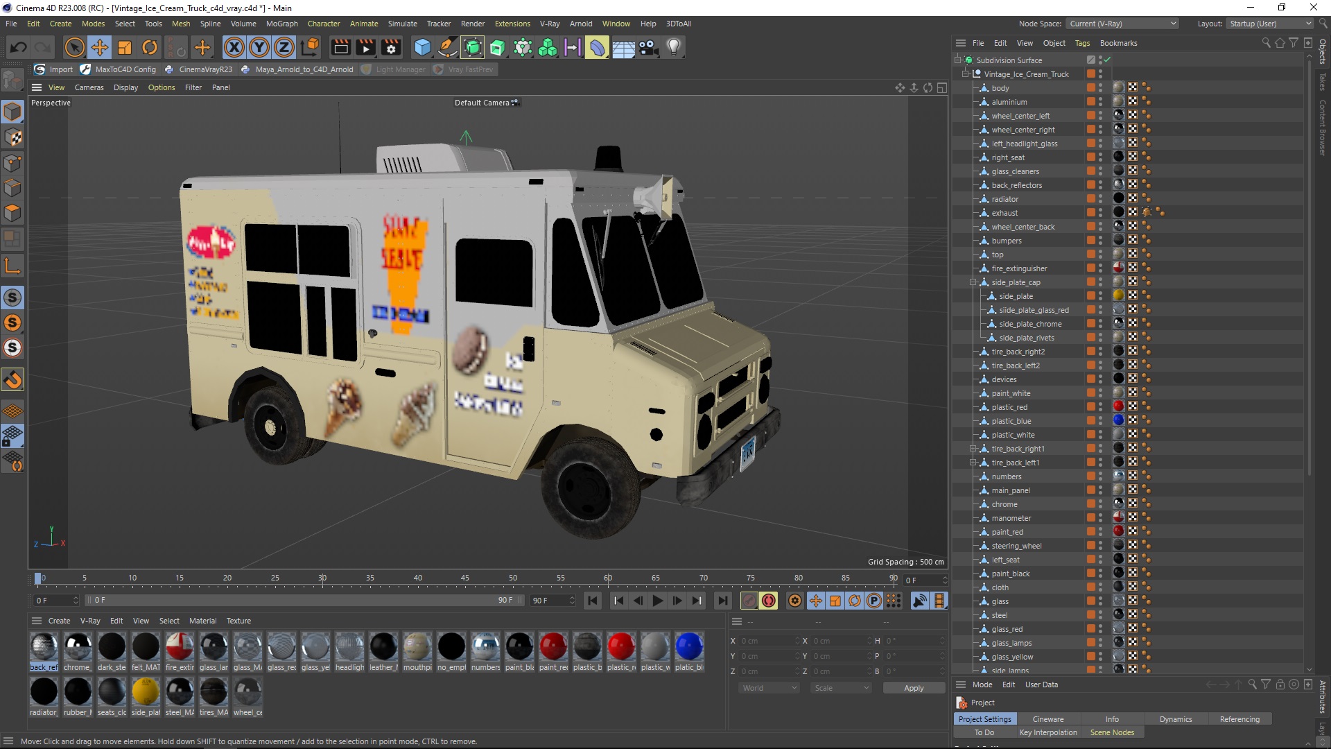 3D Vintage Ice Cream Truck model