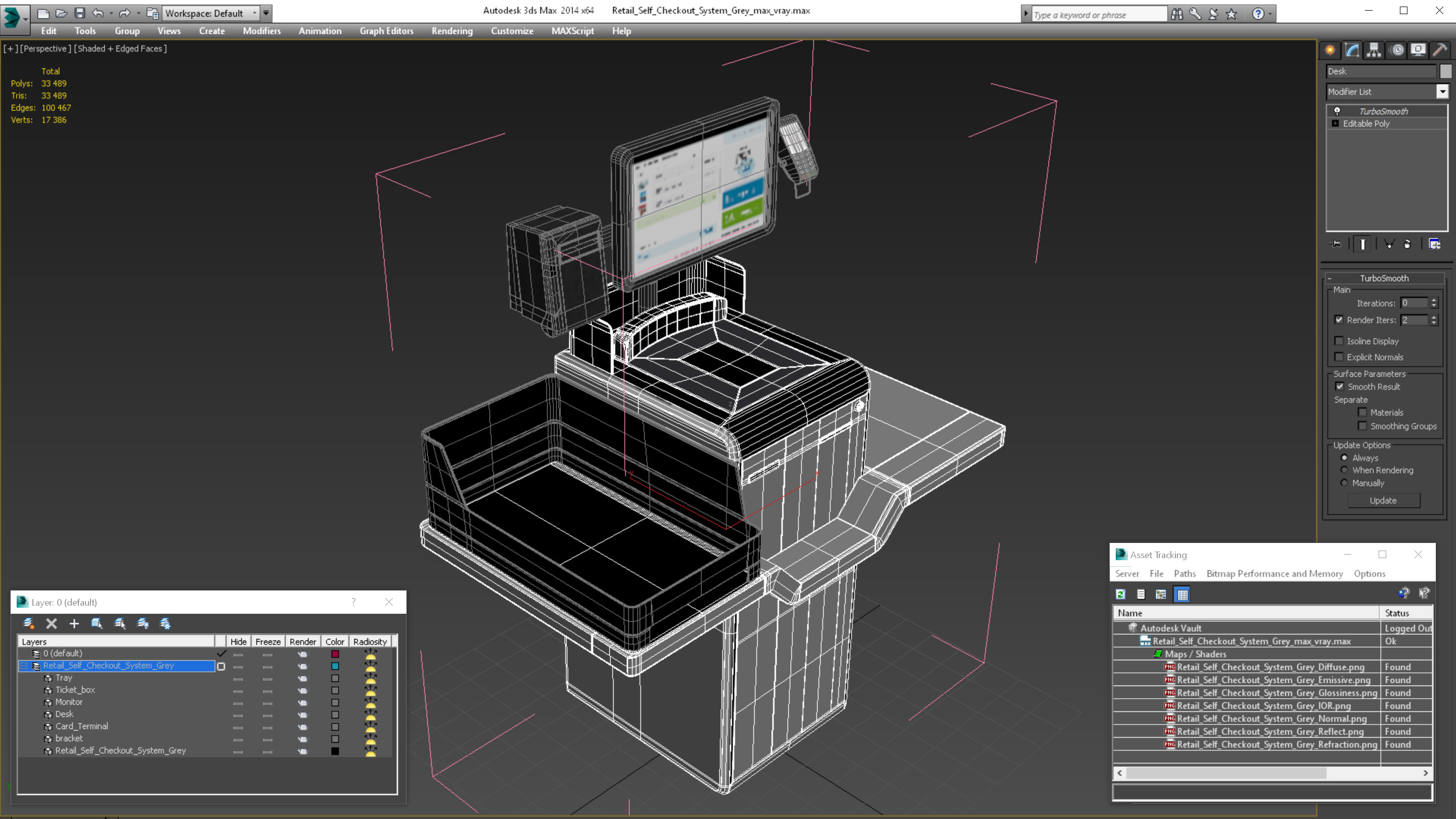 Retail Self Checkout System Grey 3D