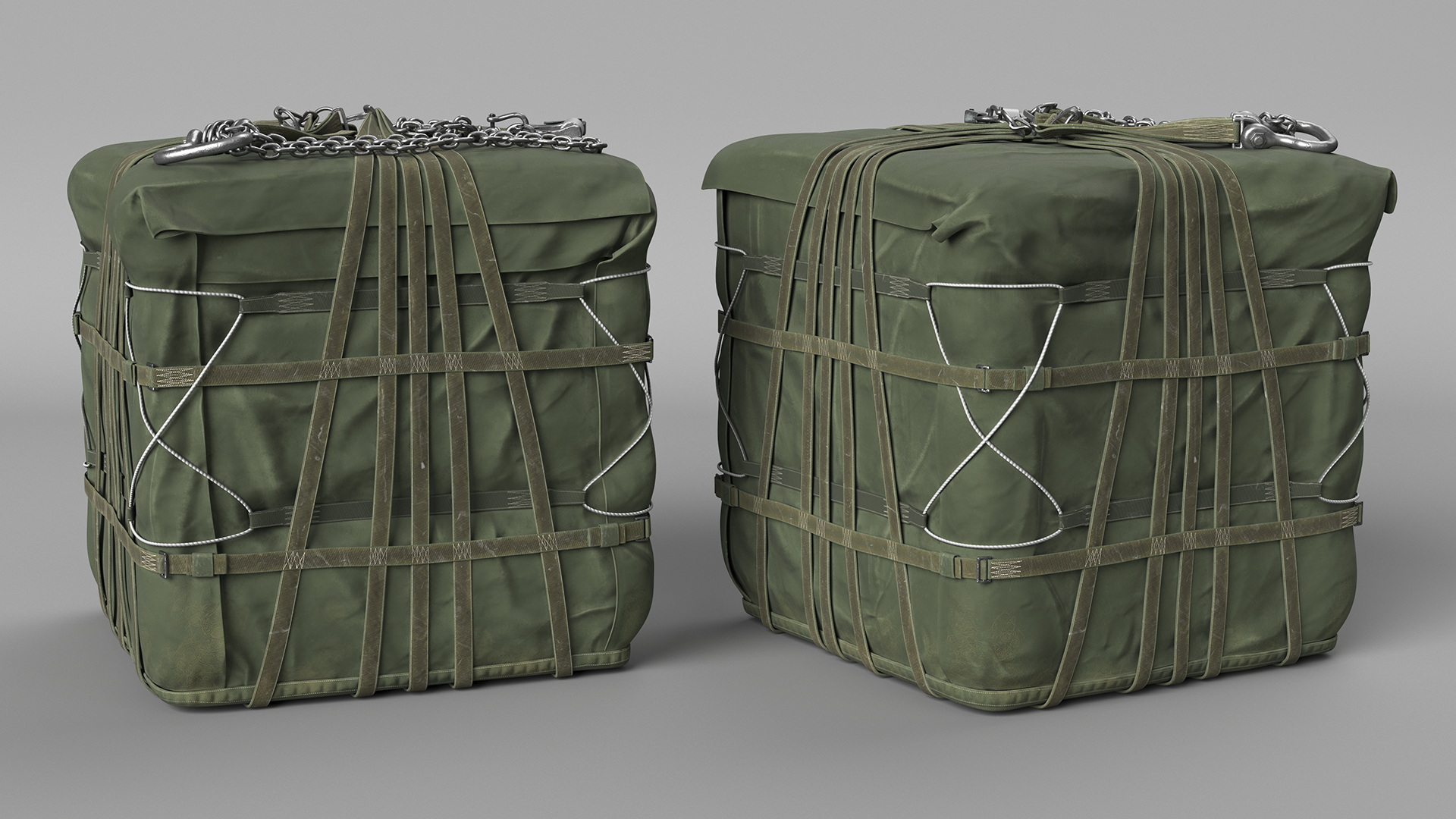 Military Cargo Lifting Net Bag Standing 3D model