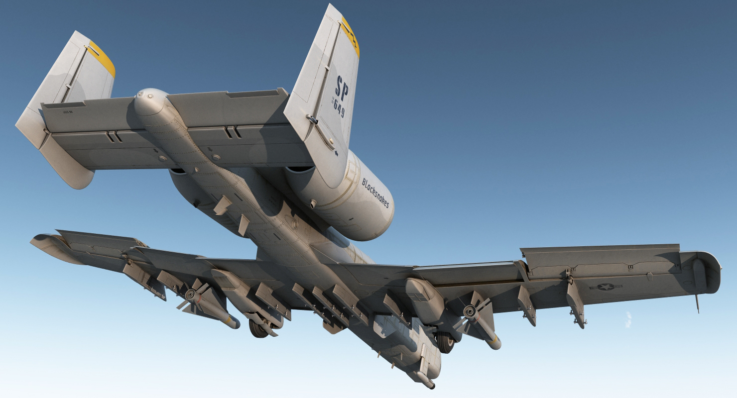 Attack Aircraft A 10 Thunderbolt II Rigged 3D