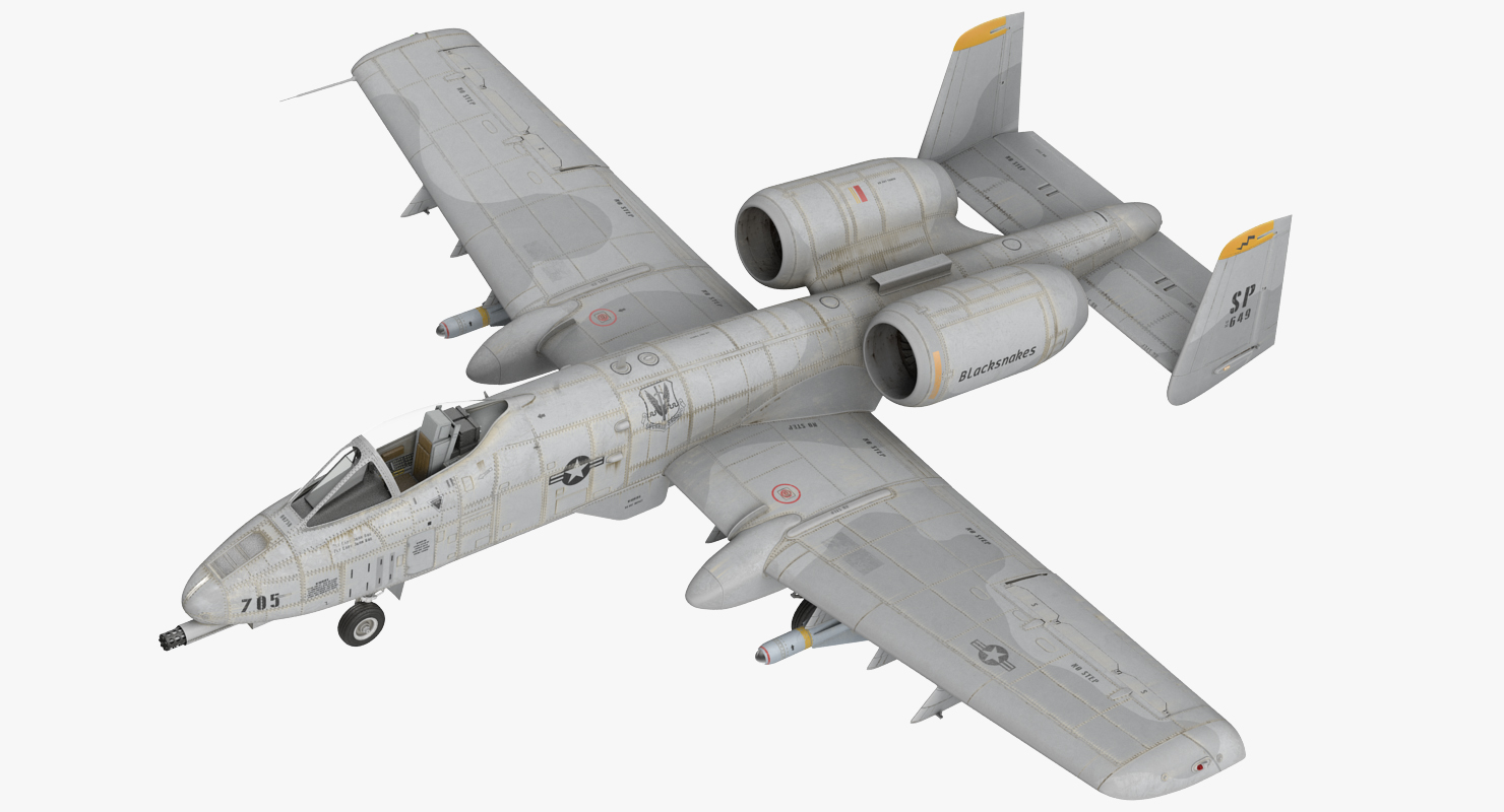 Attack Aircraft A 10 Thunderbolt II Rigged 3D