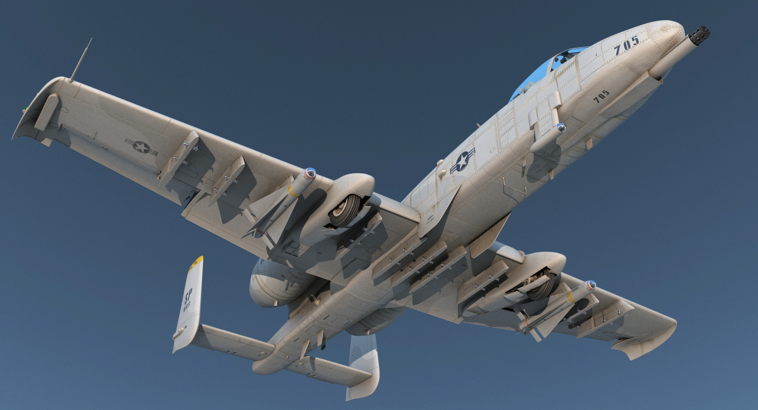 Attack Aircraft A 10 Thunderbolt II Rigged 3D