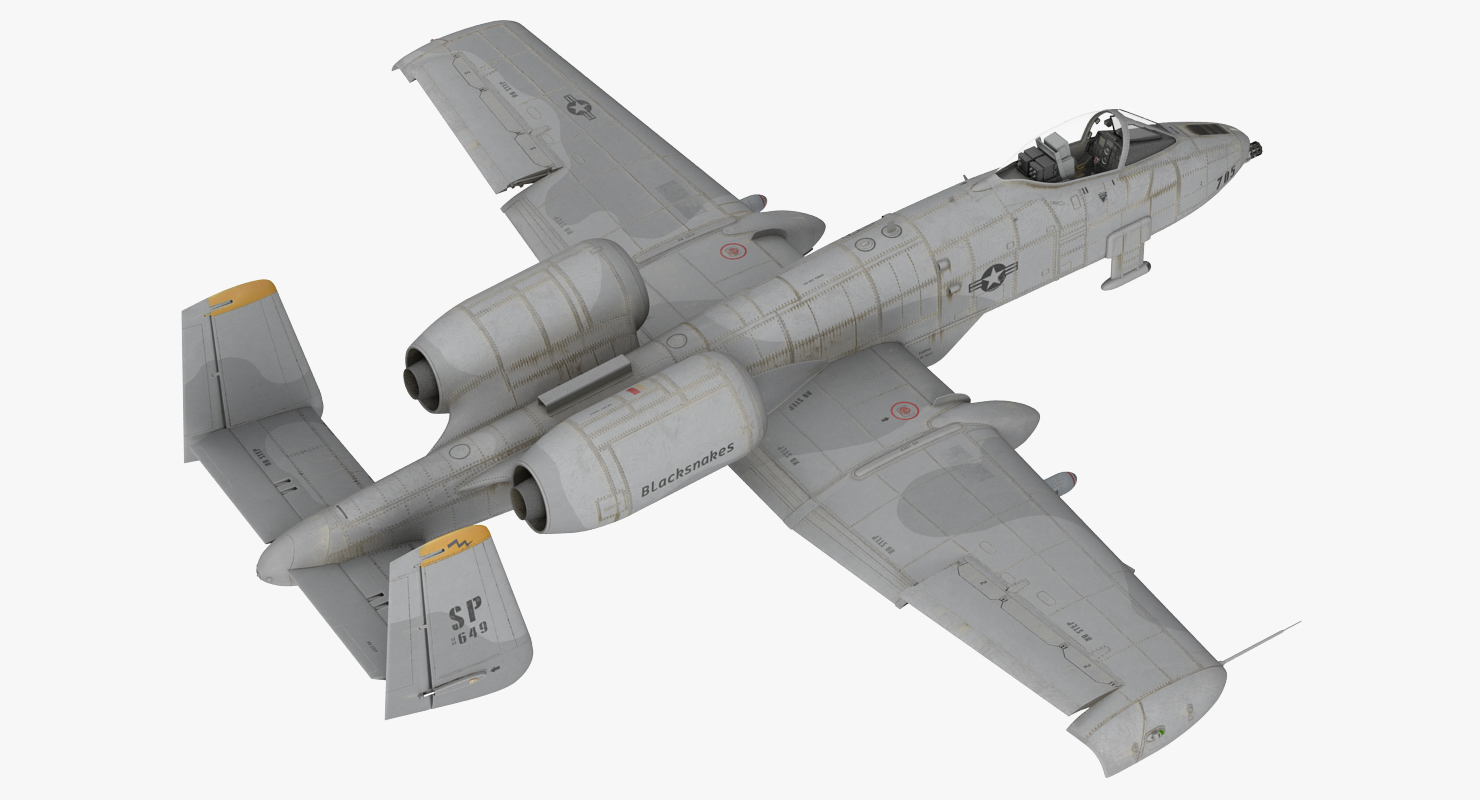 Attack Aircraft A 10 Thunderbolt II Rigged 3D