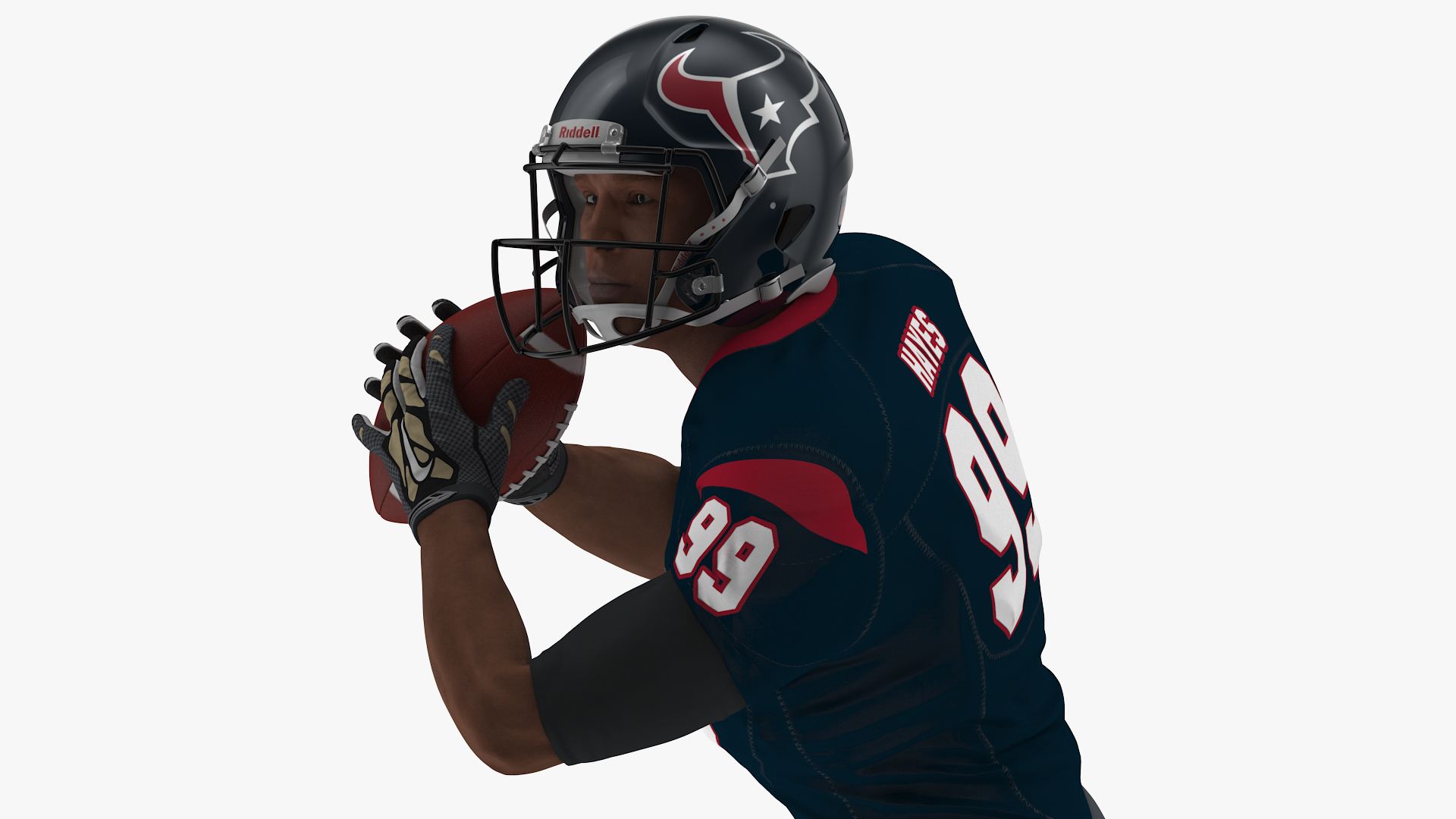 3D model Houston Texans American Football Player Running The Ball Fur