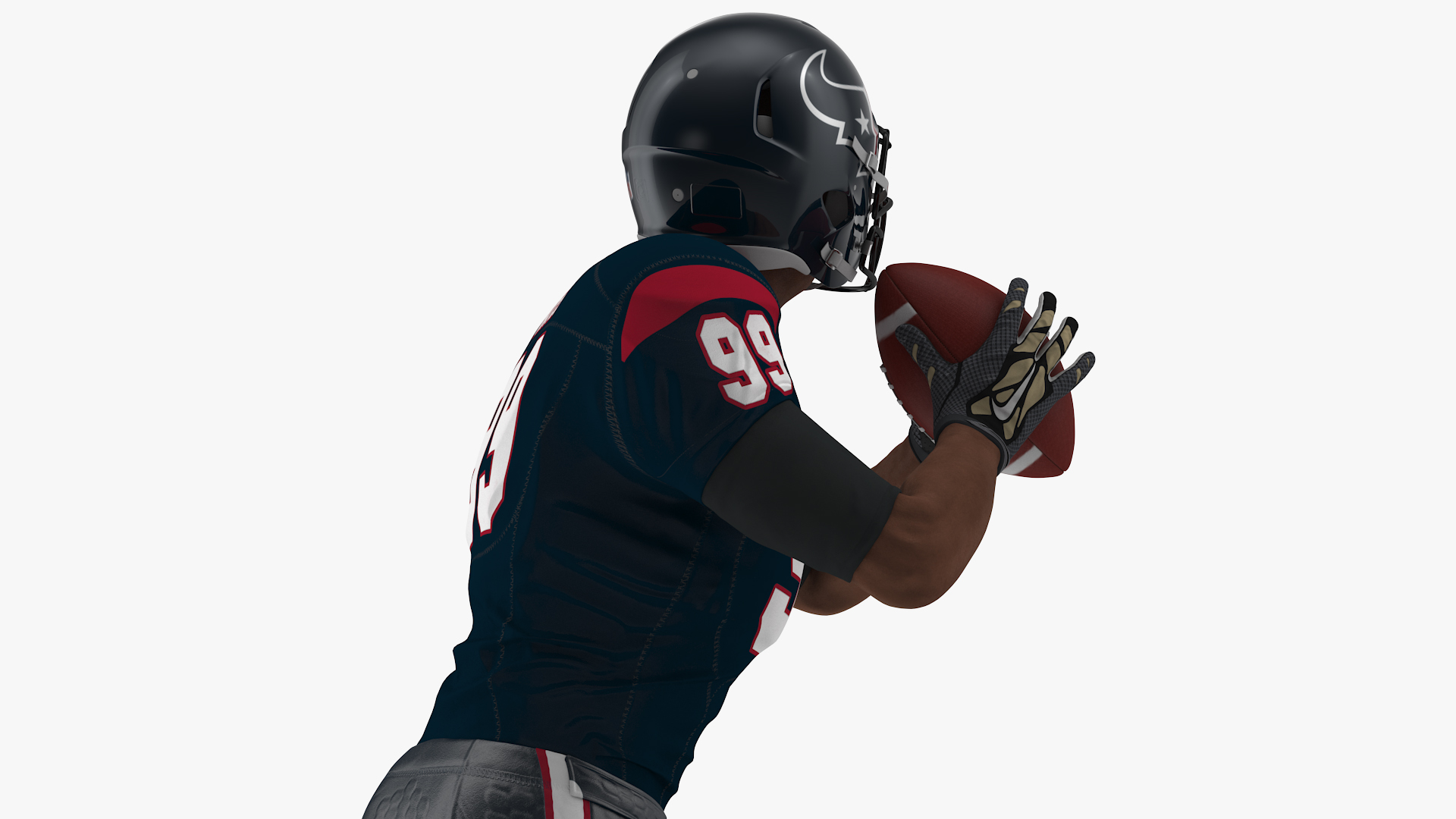 3D model Houston Texans American Football Player Running The Ball Fur