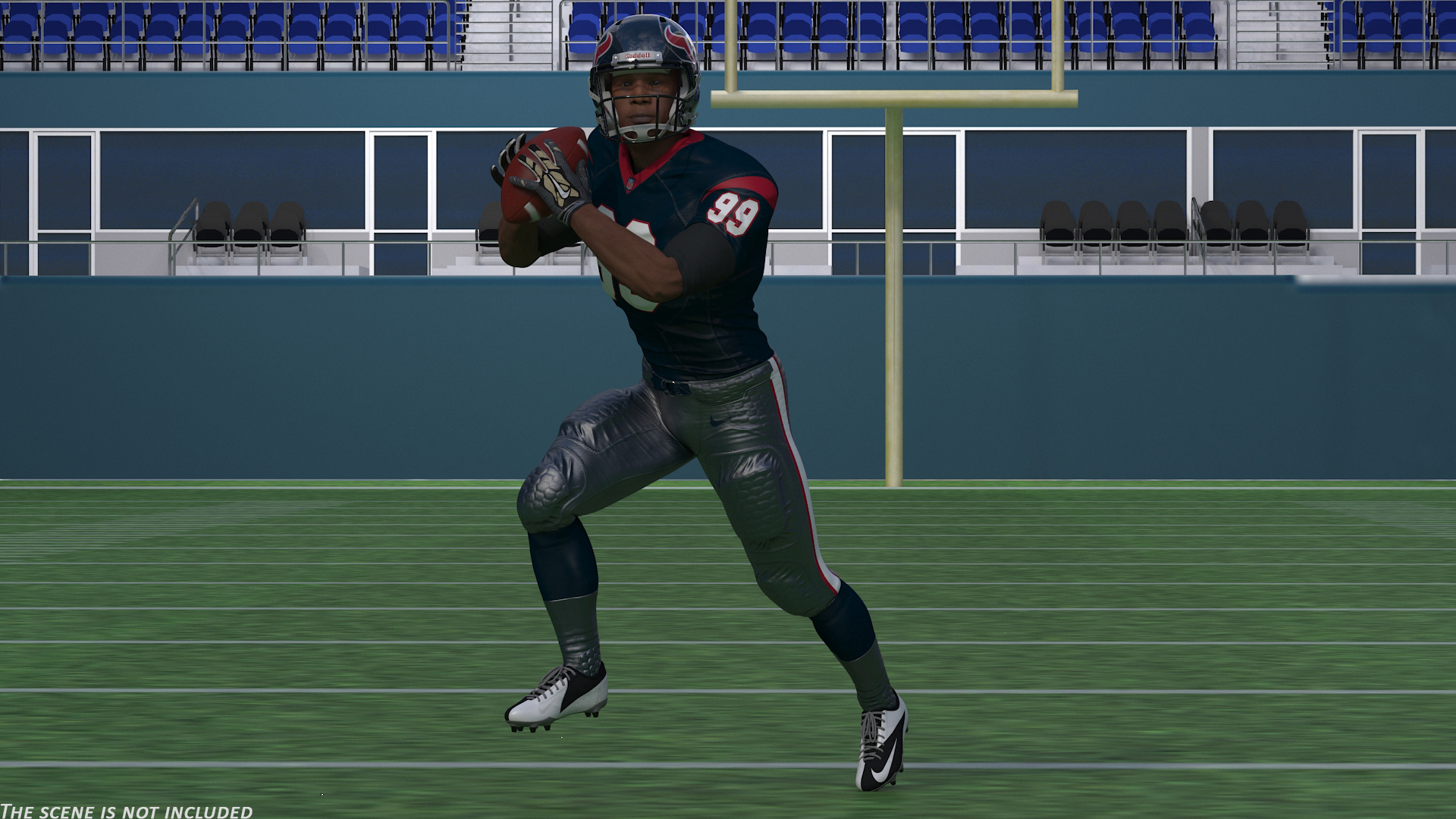 3D model Houston Texans American Football Player Running The Ball Fur