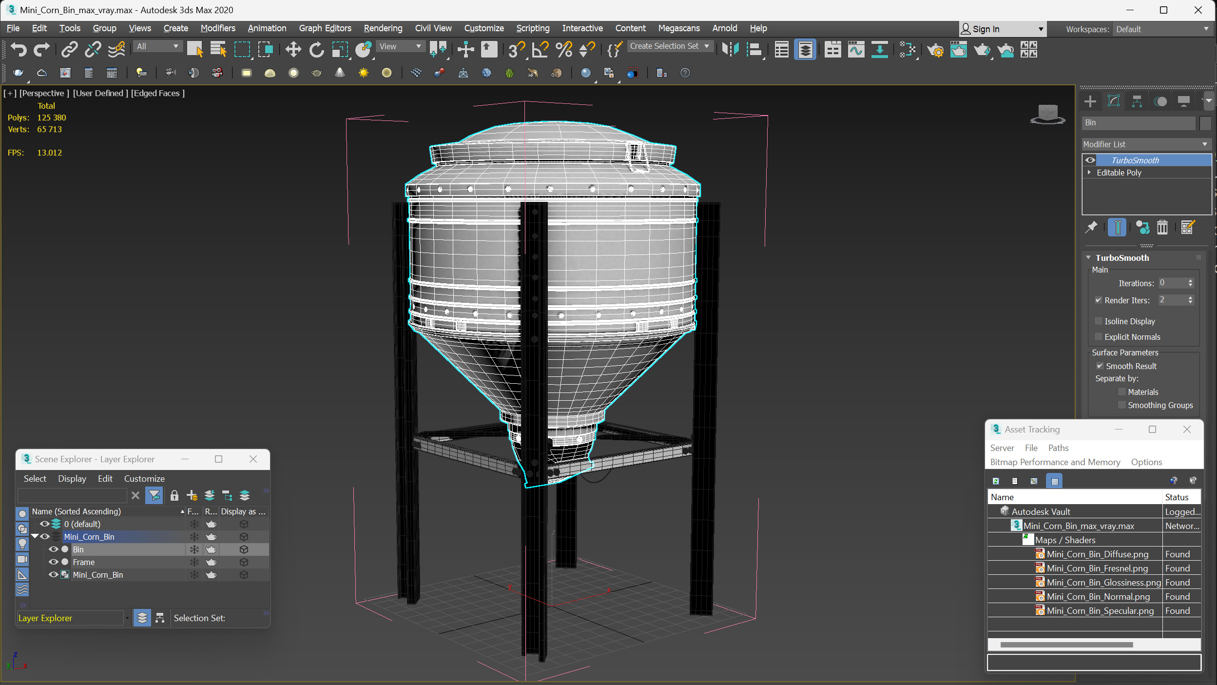 3D Mini Corn Bin model