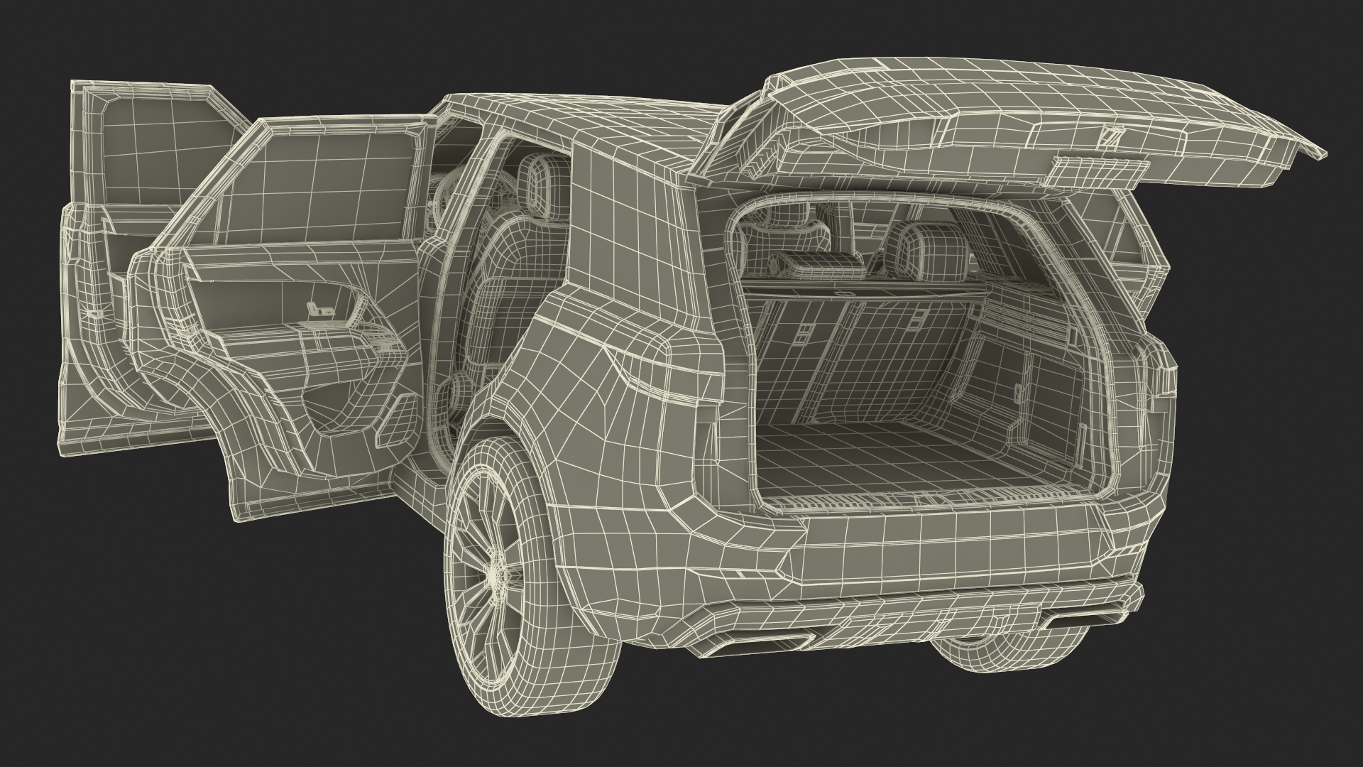 Luxury Sport SUV Brown Rigged 3D model