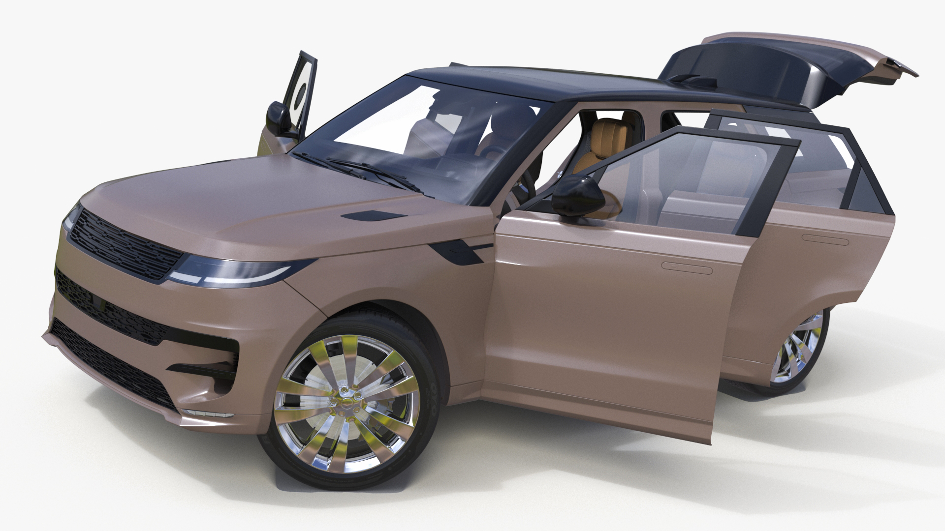 Luxury Sport SUV Brown Rigged 3D model