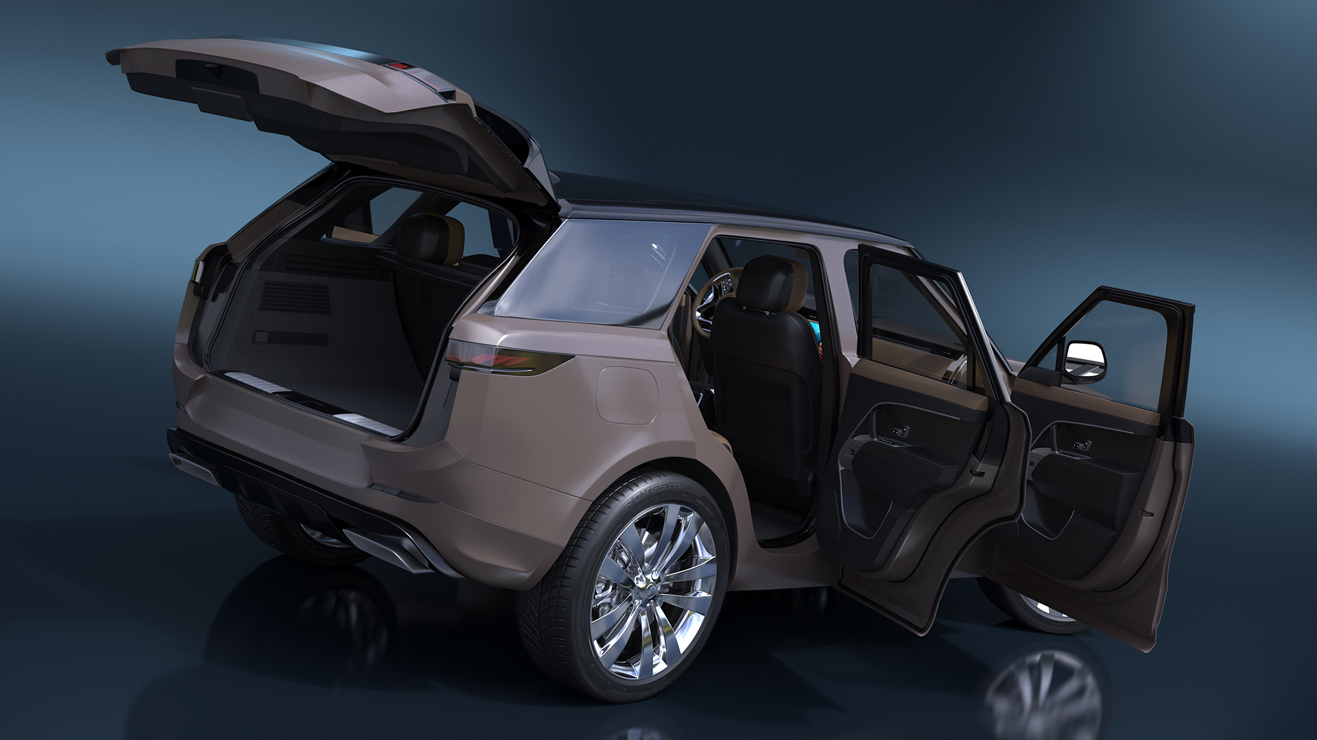 Luxury Sport SUV Brown Rigged 3D model