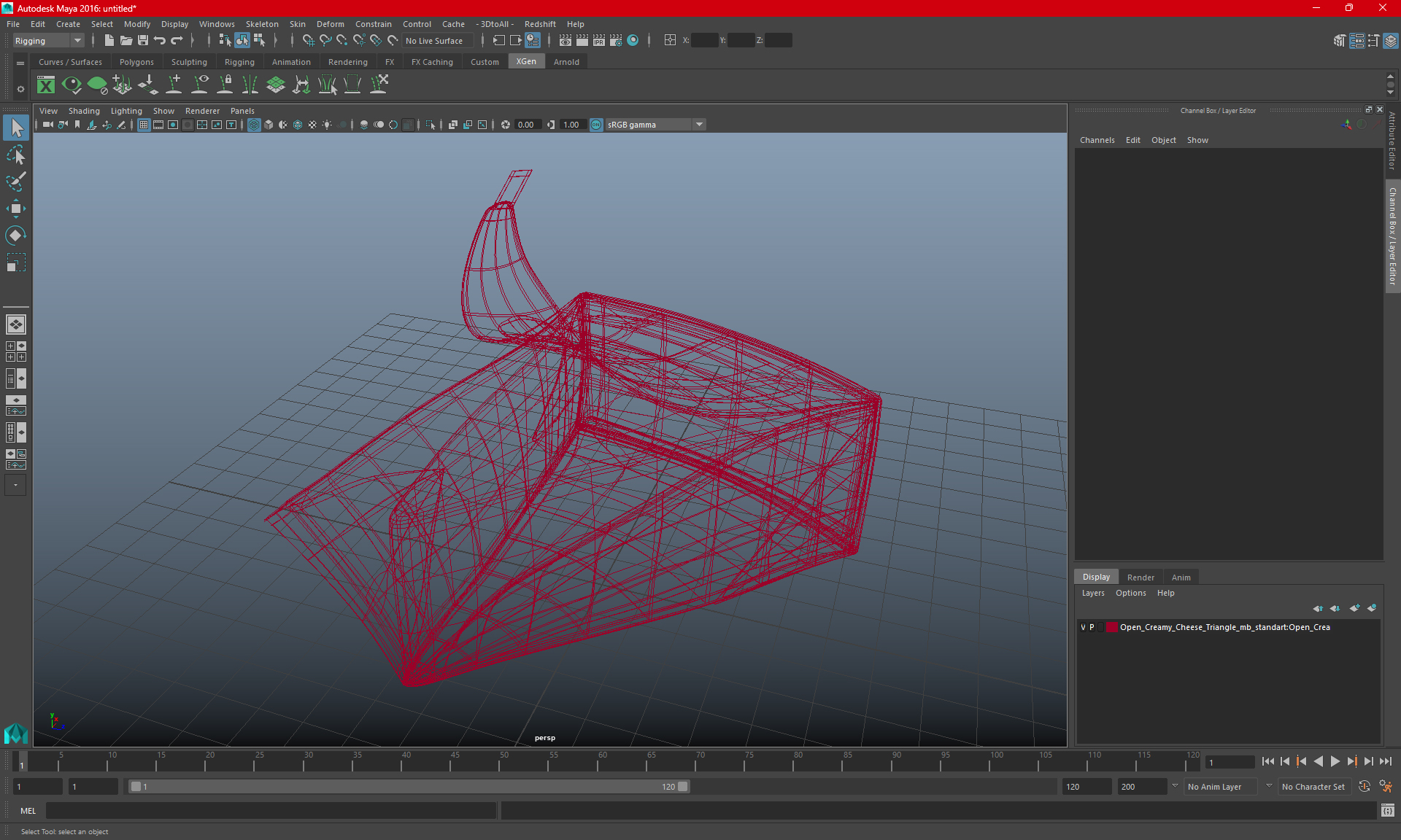 Open Creamy Cheese Triangle 3D