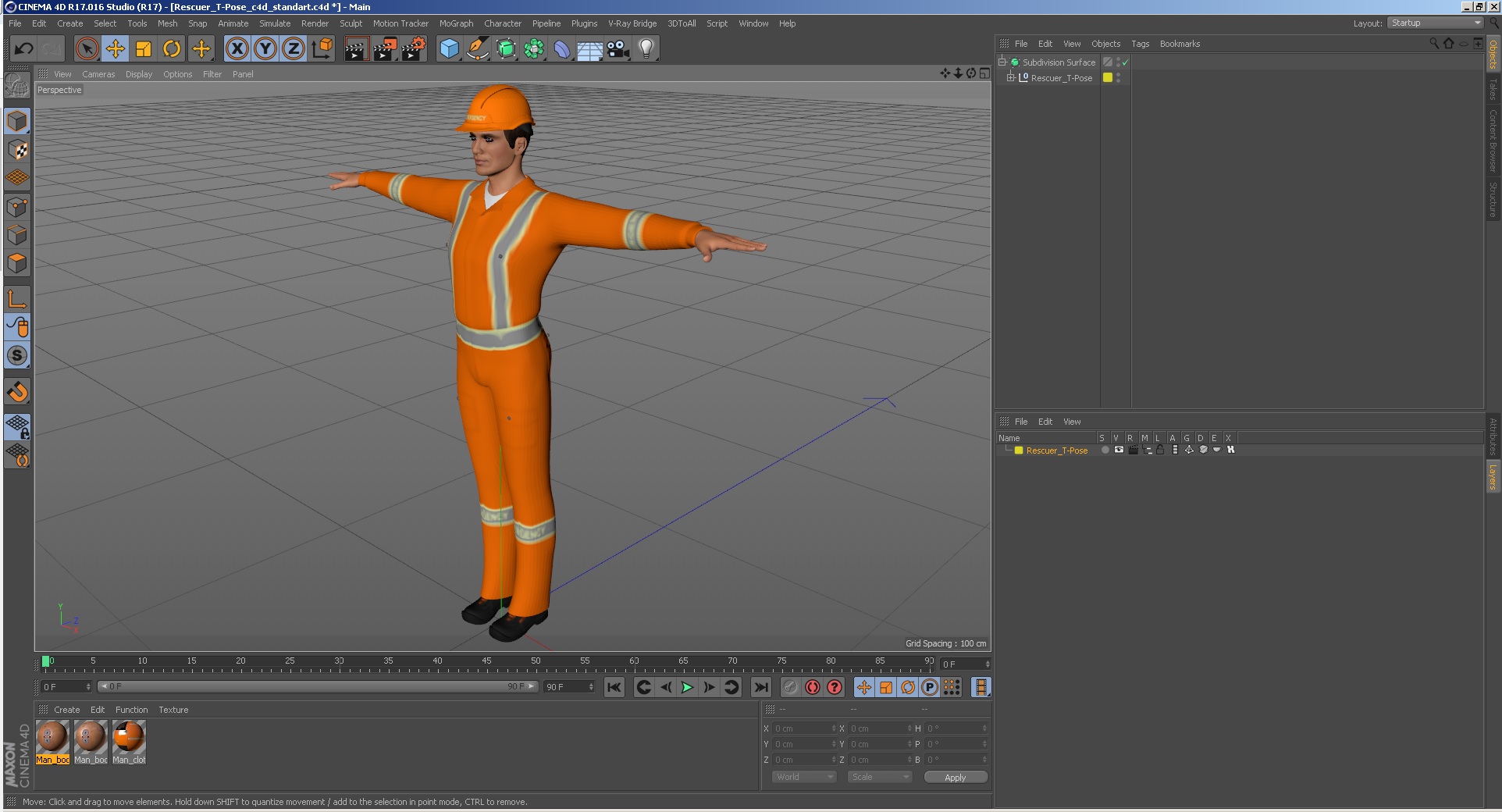 Rescuer T-Pose 3D model