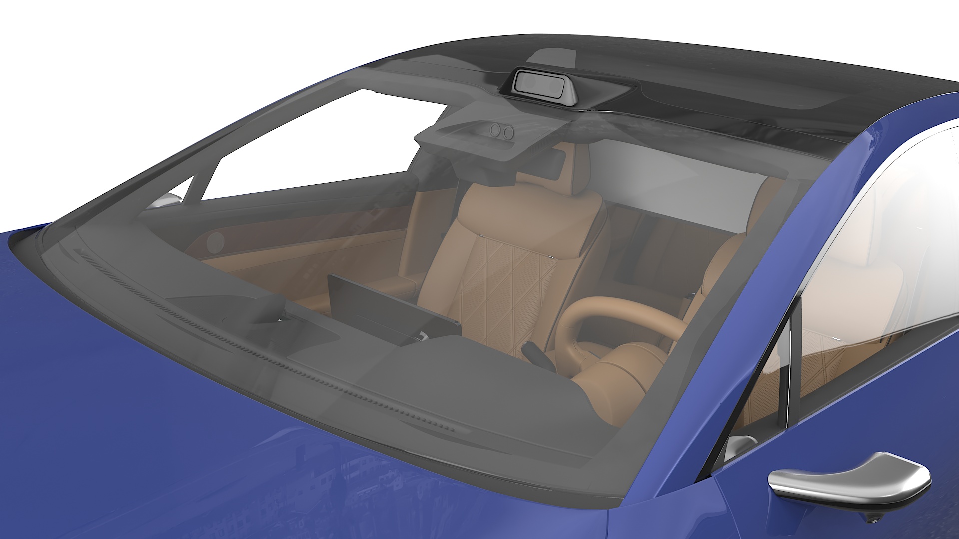 Urban Electric Sedan Car Blue 3D model