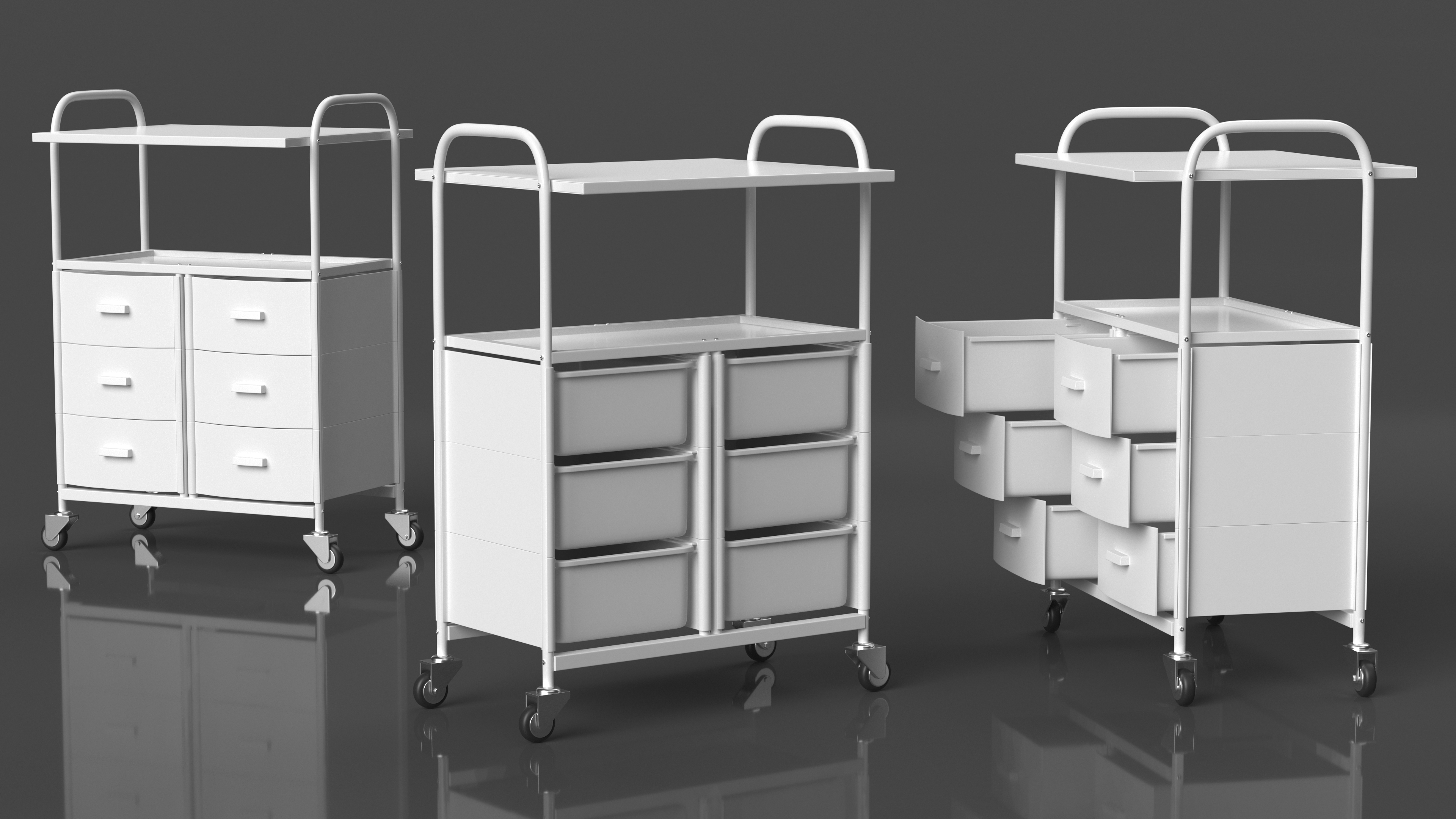 Medical Furniture Set White 3D