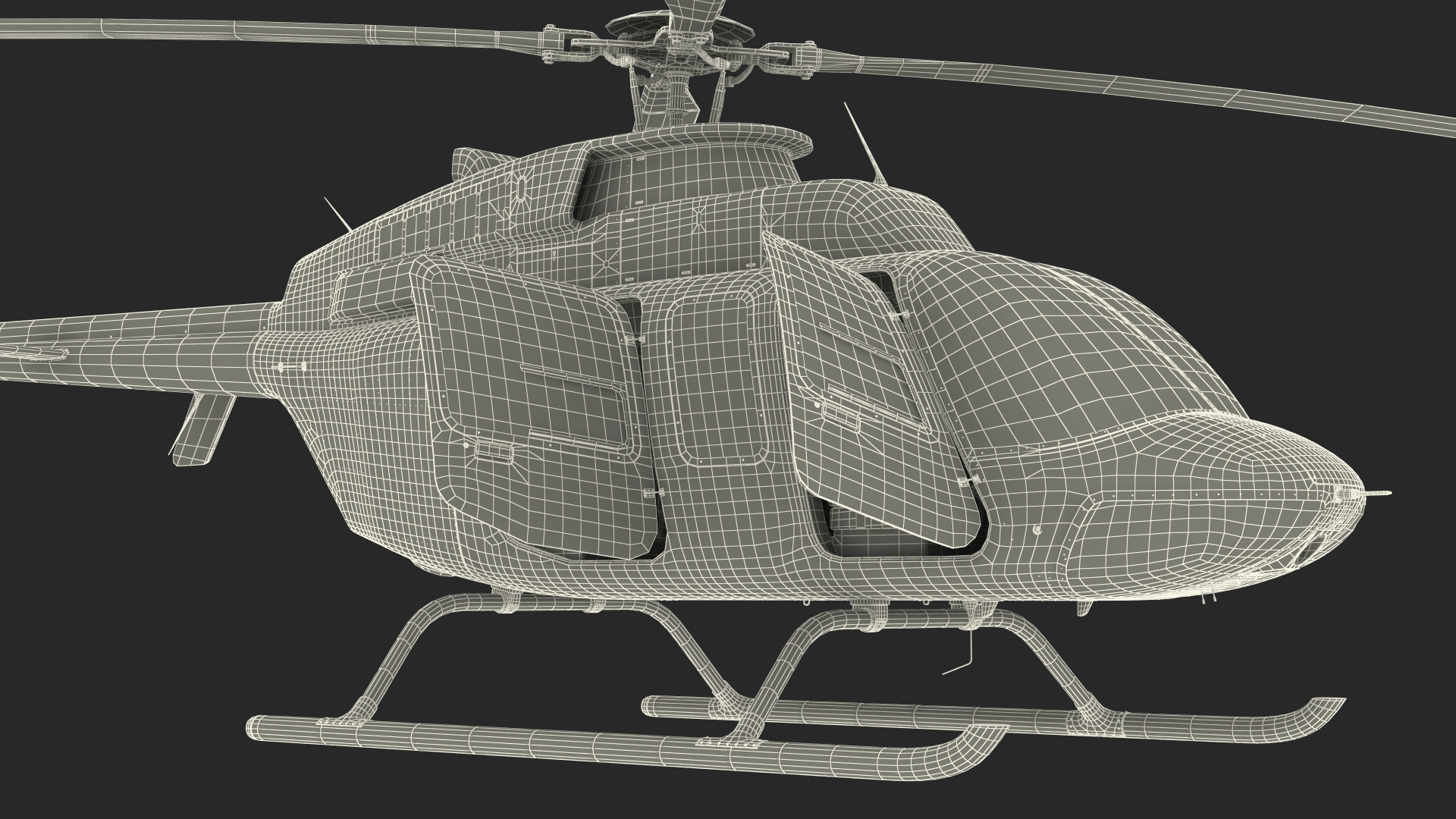 Bell 407 GX Utility Helicopter Rigged 3D