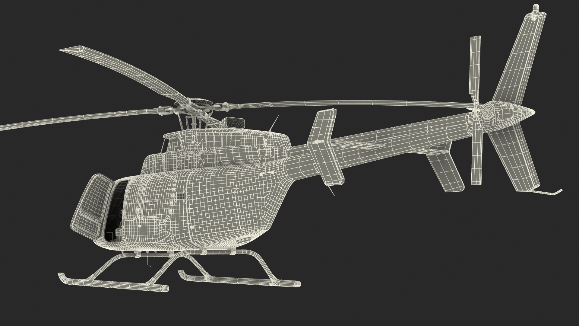 Bell 407 GX Utility Helicopter Rigged 3D