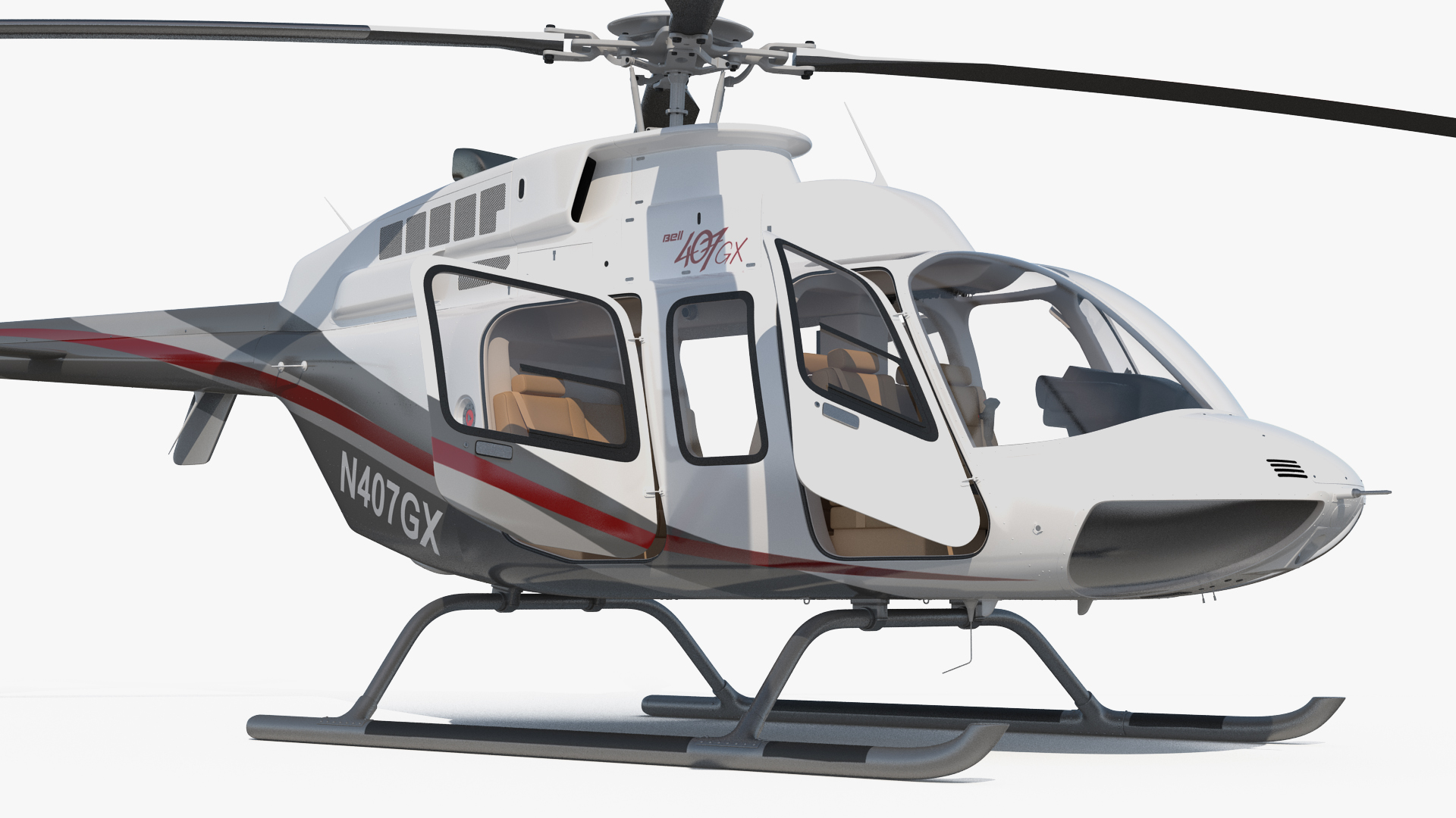 Bell 407 GX Utility Helicopter Rigged 3D