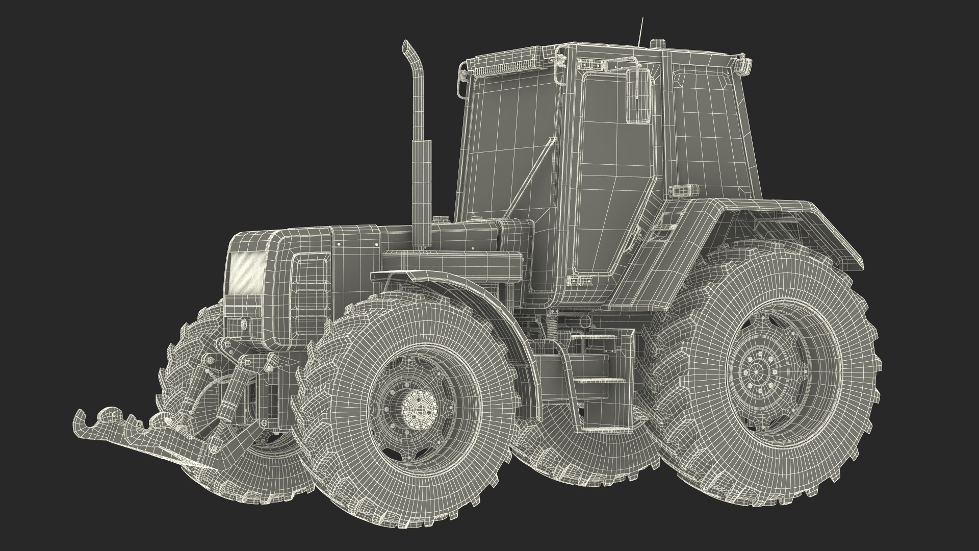 3D Wheel Tractor with Forage Harvester Dirty