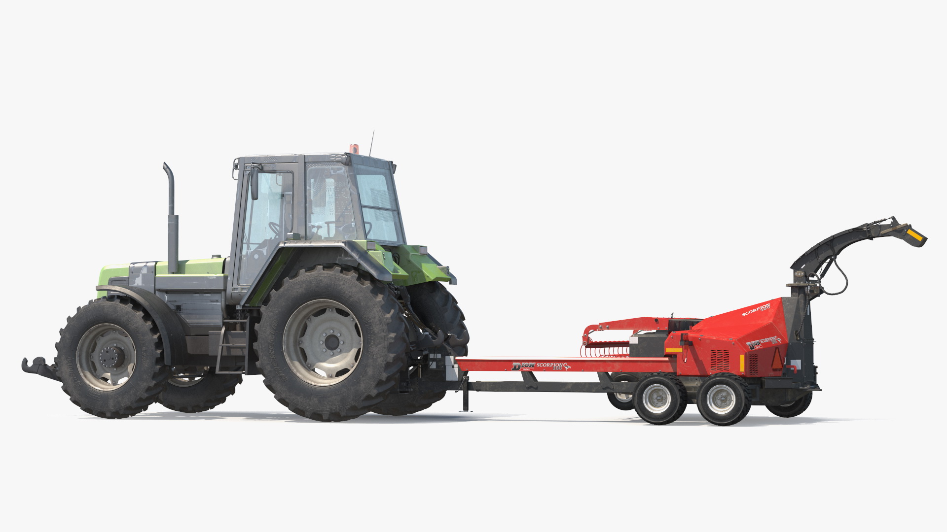 3D Wheel Tractor with Forage Harvester Dirty