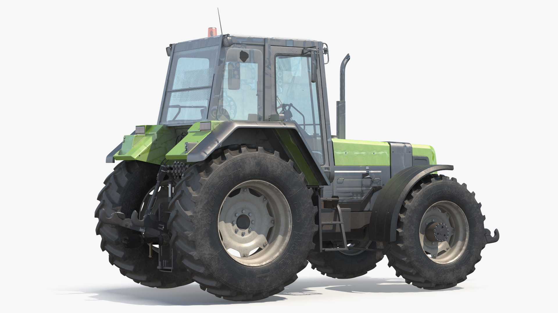 3D Wheel Tractor with Forage Harvester Dirty