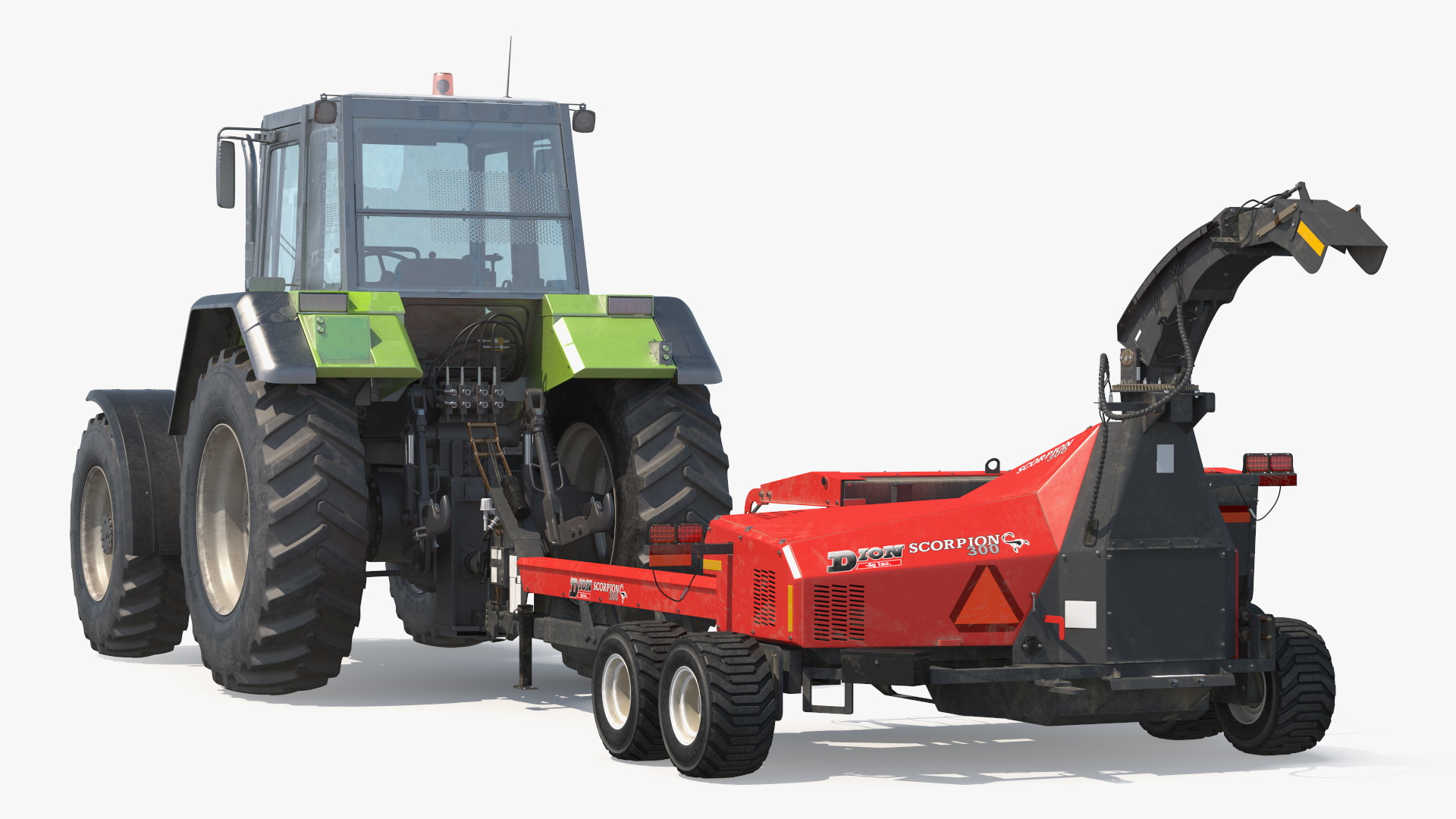 3D Wheel Tractor with Forage Harvester Dirty