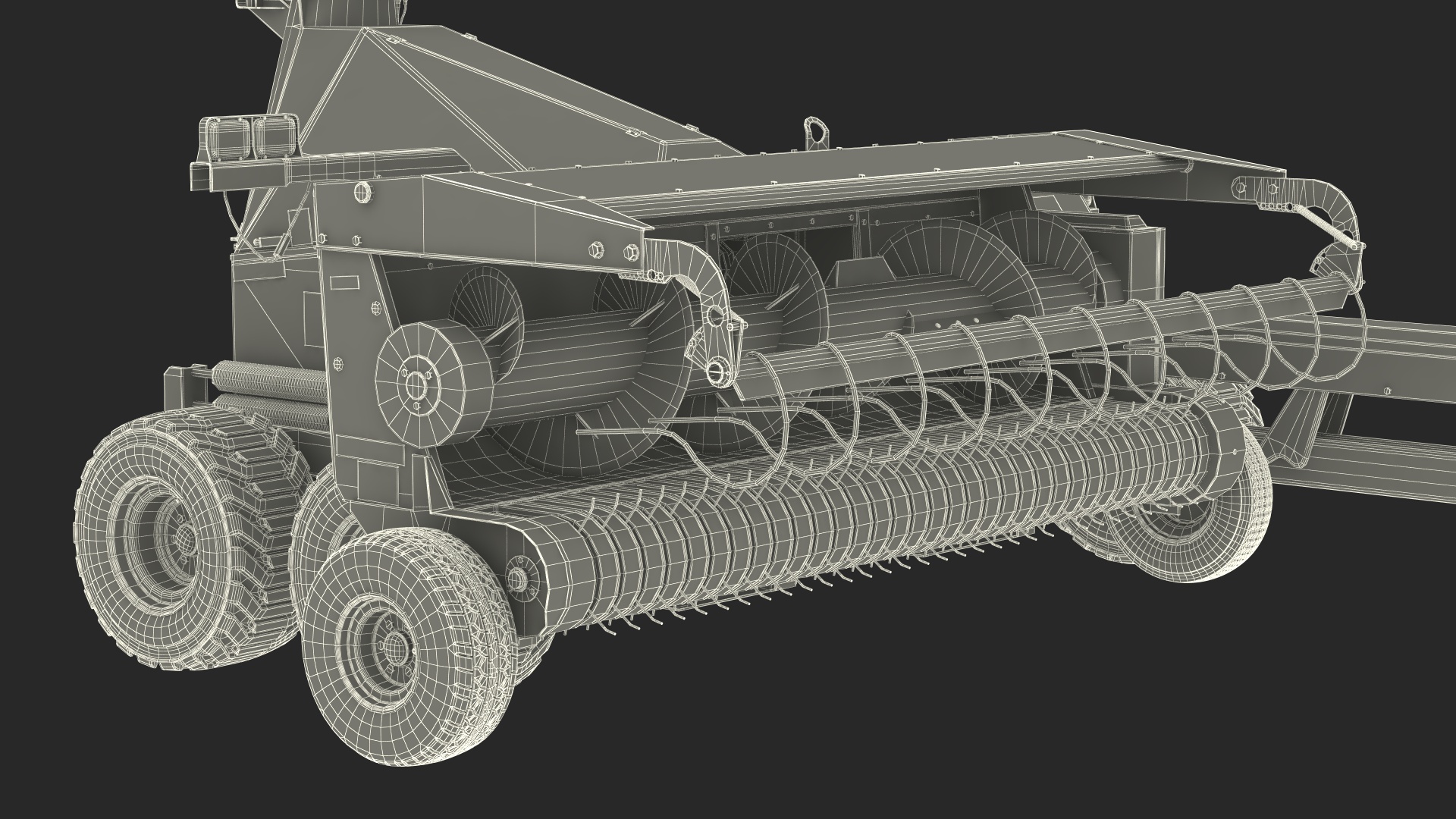 3D Wheel Tractor with Forage Harvester Dirty