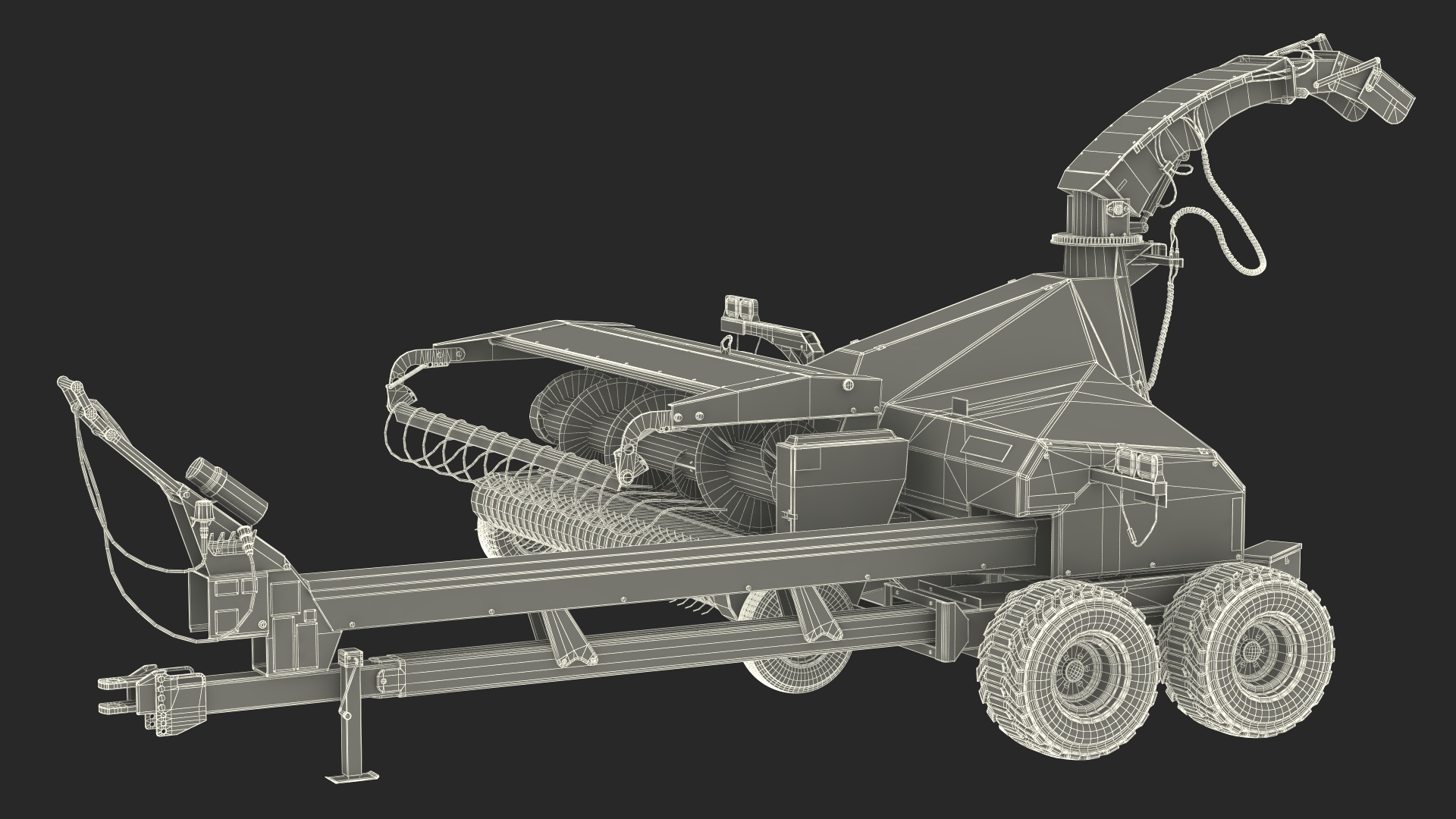 3D Wheel Tractor with Forage Harvester Dirty