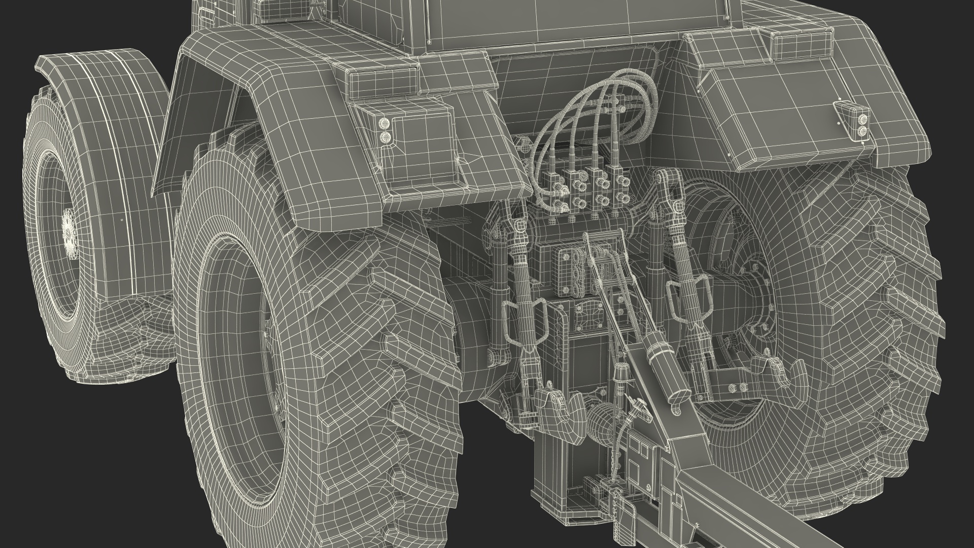 3D Wheel Tractor with Forage Harvester Dirty