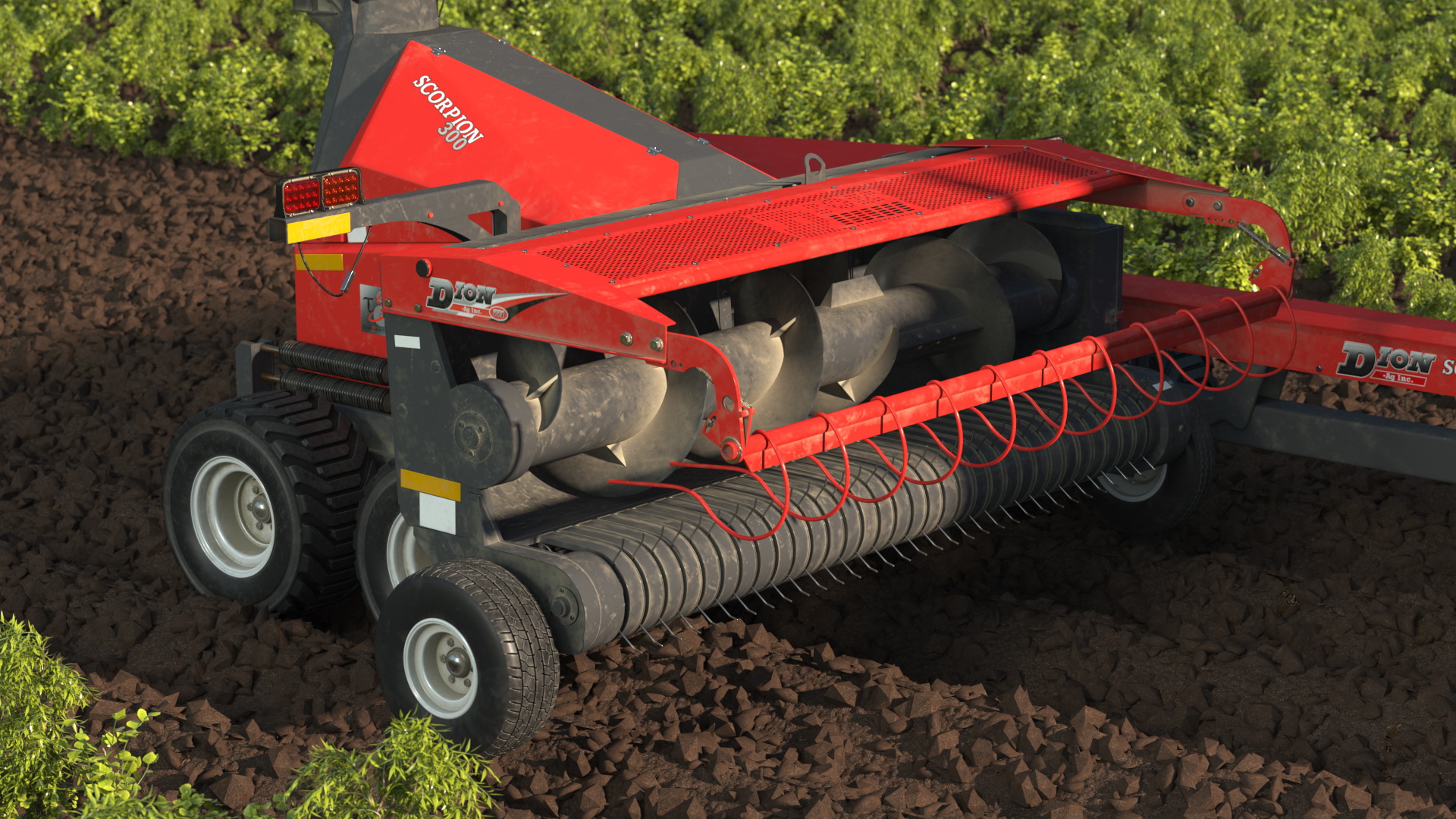 3D Wheel Tractor with Forage Harvester Dirty