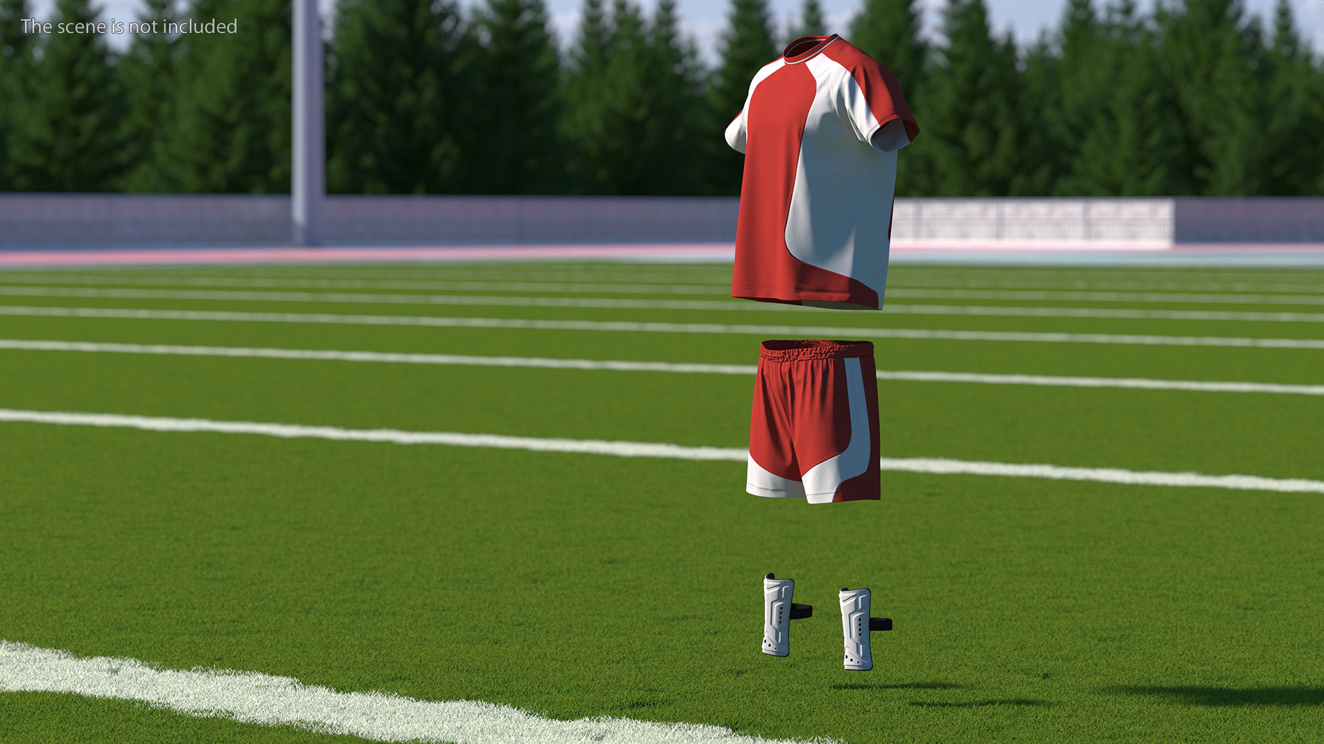 Soccer Uniform and Shin Guards Kit 3D model