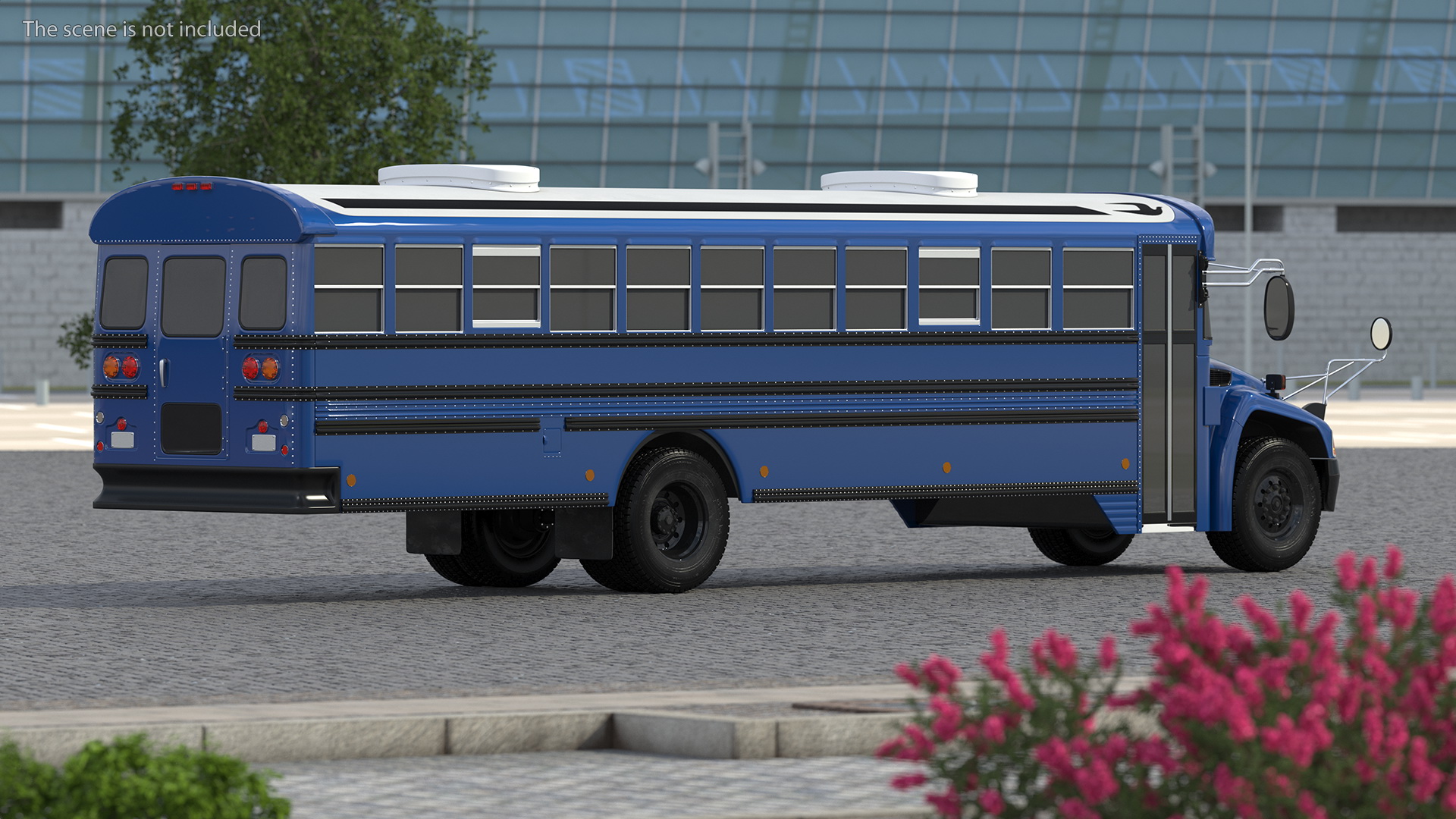 3D Blue Bird Commercial Bus Exterior Only model