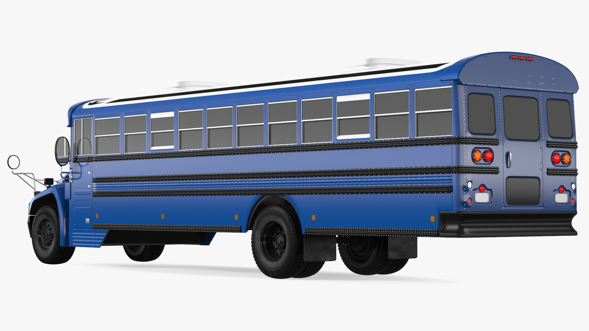 3D Blue Bird Commercial Bus Exterior Only model