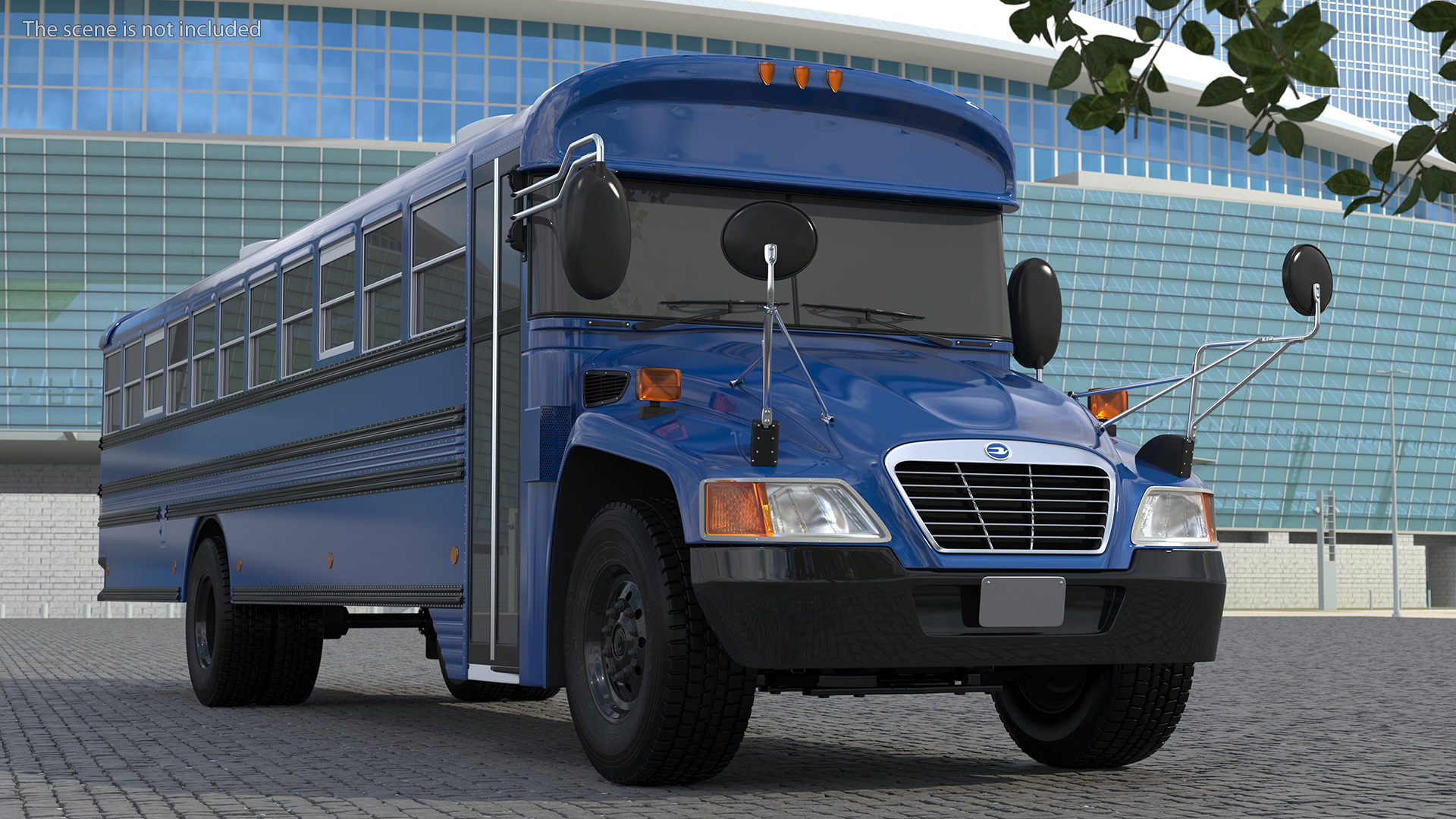 3D Blue Bird Commercial Bus Exterior Only model