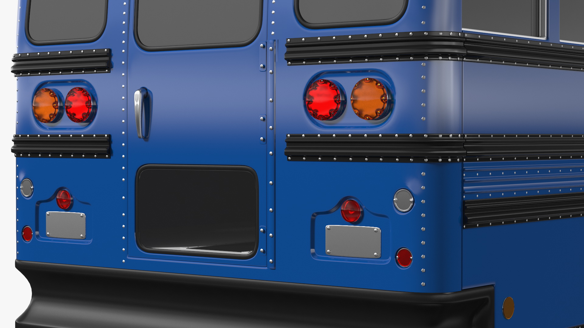 3D Blue Bird Commercial Bus Exterior Only model