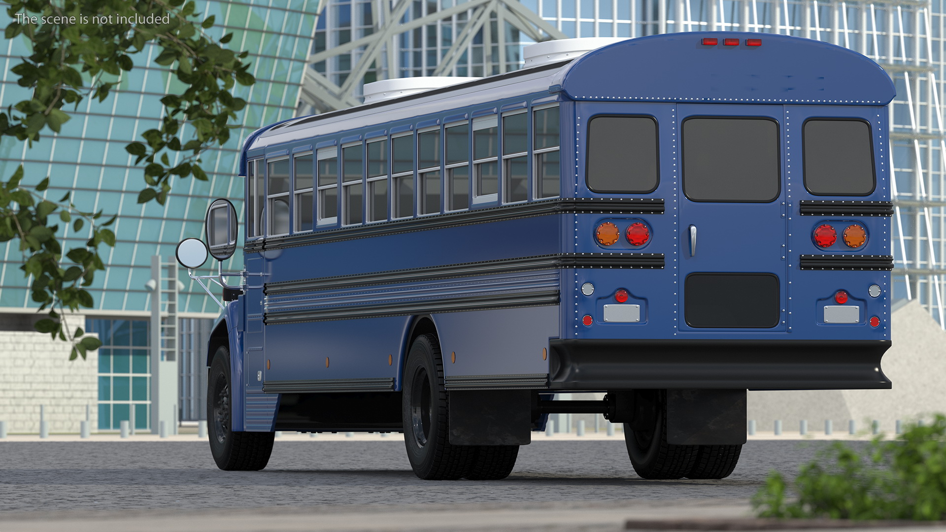 3D Blue Bird Commercial Bus Exterior Only model