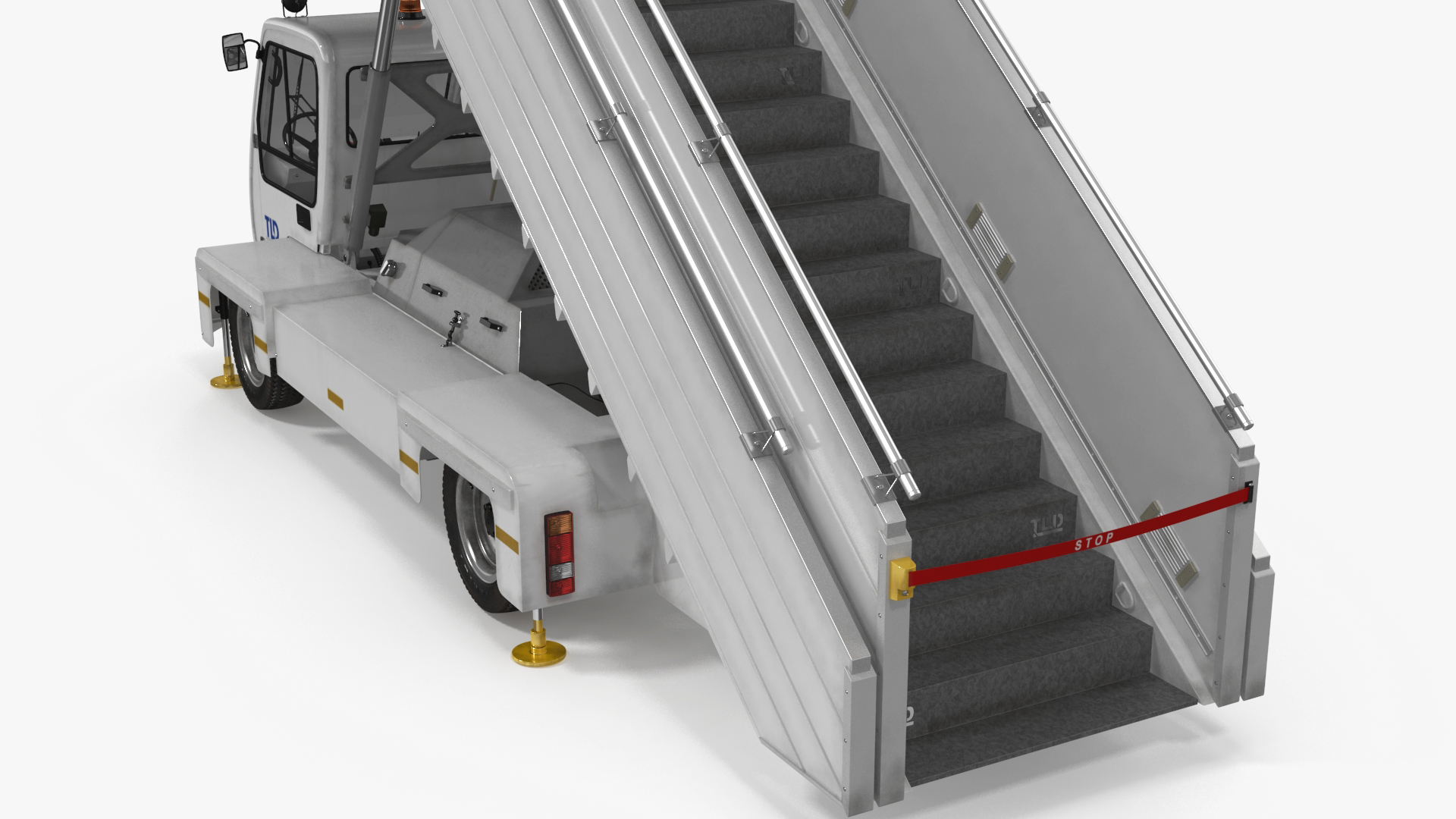 Airbus A220 with Passenger Boarding Stairs Car Rigged for Cinema 4D 3D