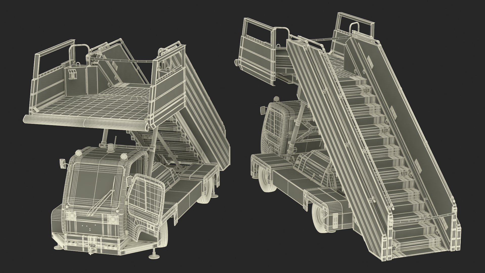 Airbus A220 with Passenger Boarding Stairs Car Rigged for Cinema 4D 3D